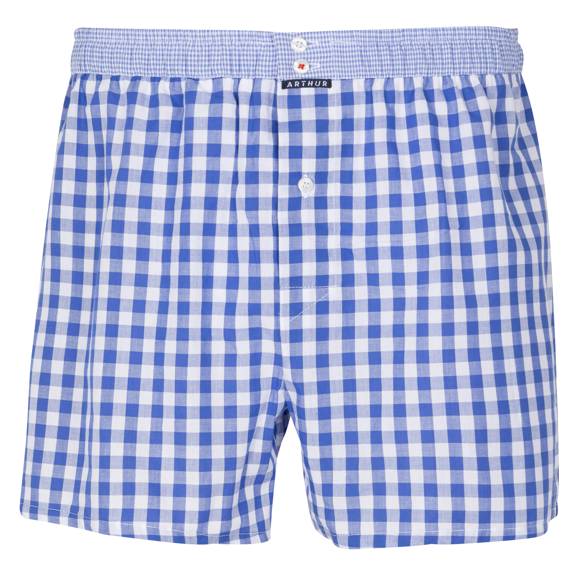 Caleçon en coton à carreaux Bleu