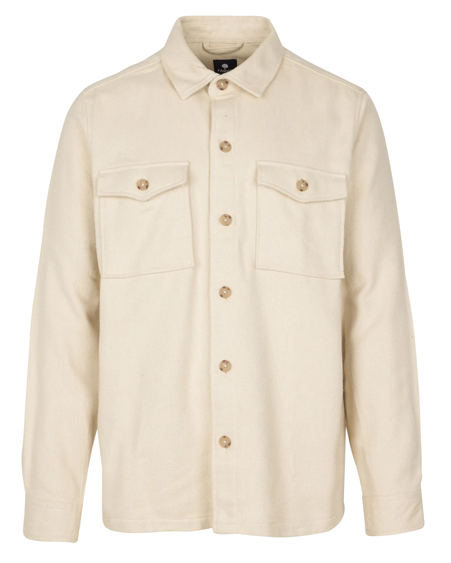 Chemise droite unie en coton Beige FLAVIGNY