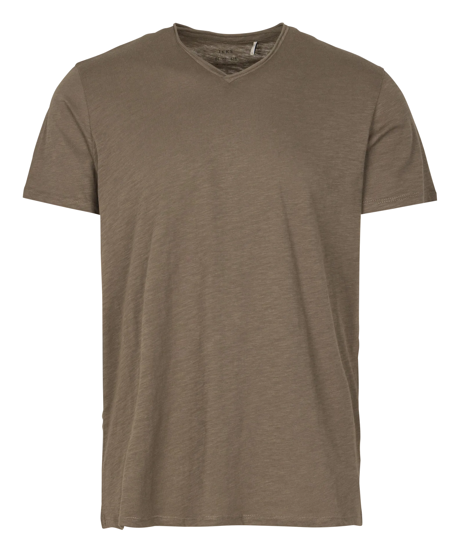 Tee-shirt col v en coton Marron