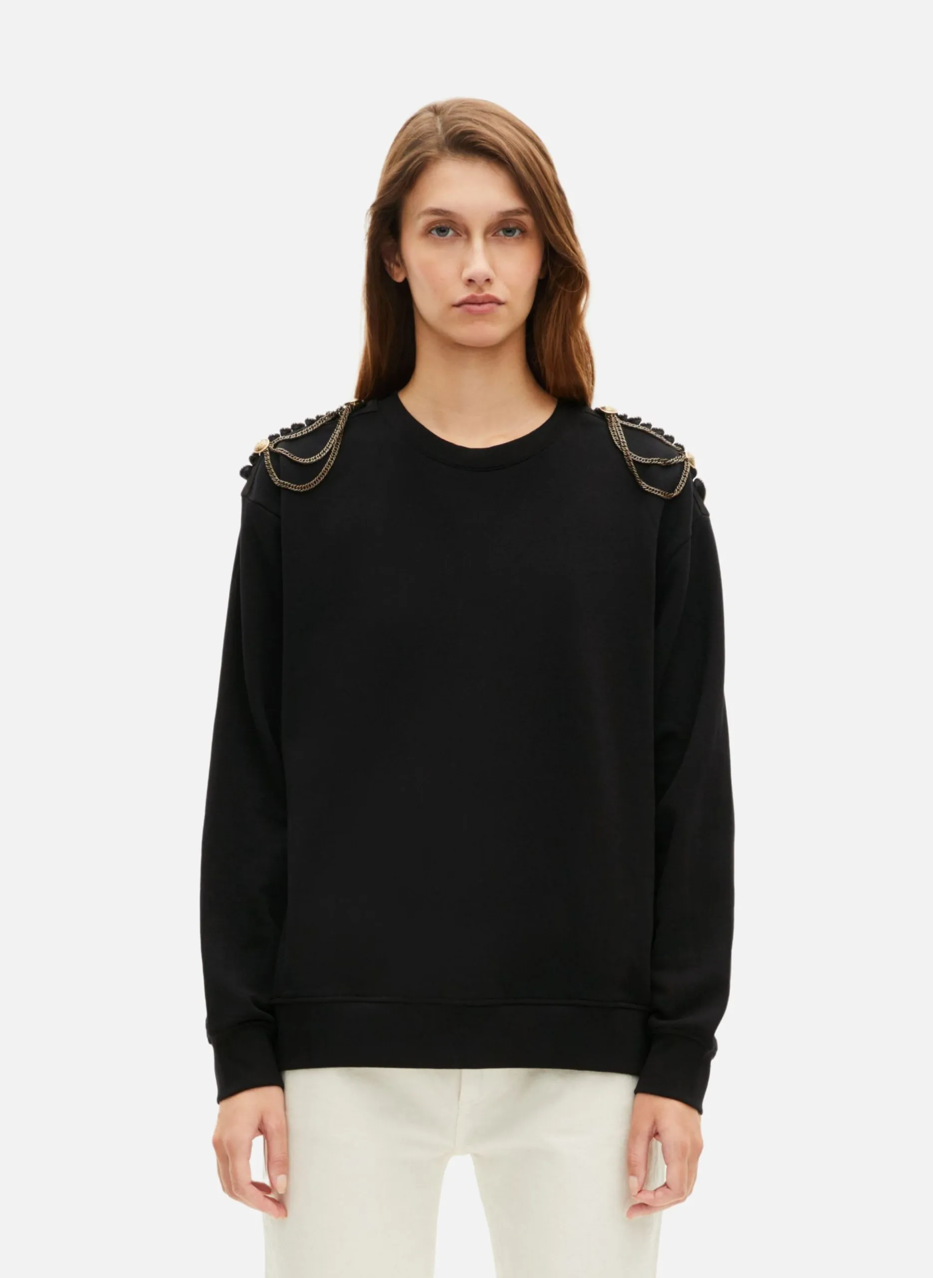 Sweatshirt avec chaînes Noir