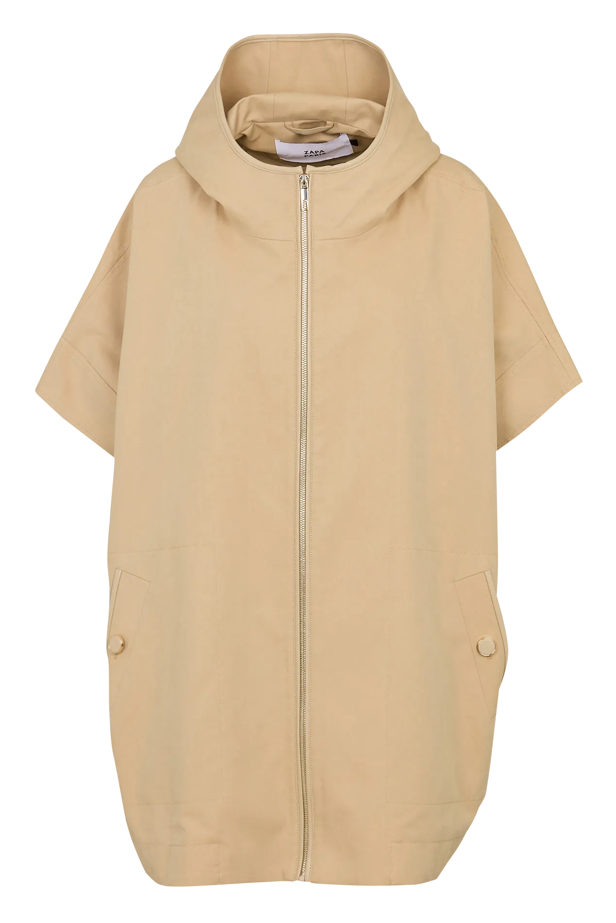 Cape col montant en coton mélangé Beige CELESTINE