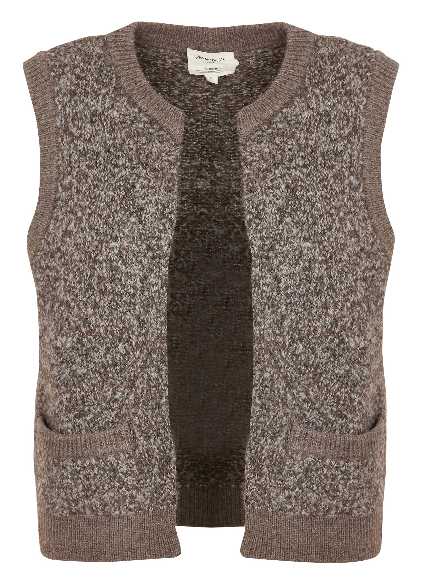 Gilet col rond en laine mélangée Gris CLARENCE BIS