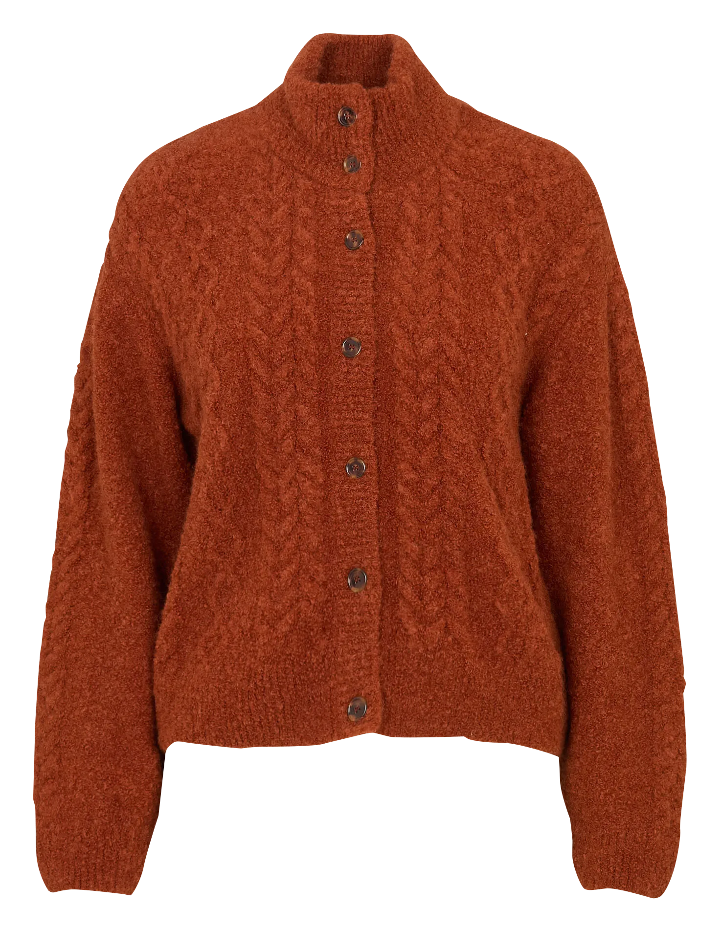 Gilet oversize col montant en laine mélangée Orange CROQUITO