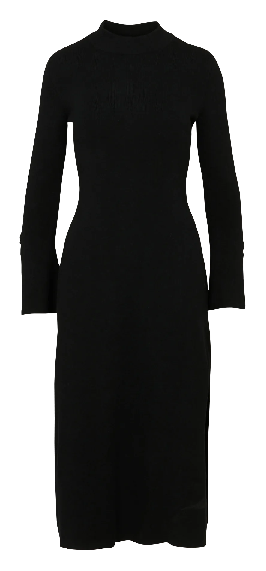 Robe pull longue évasée col montant Noir CLODIE