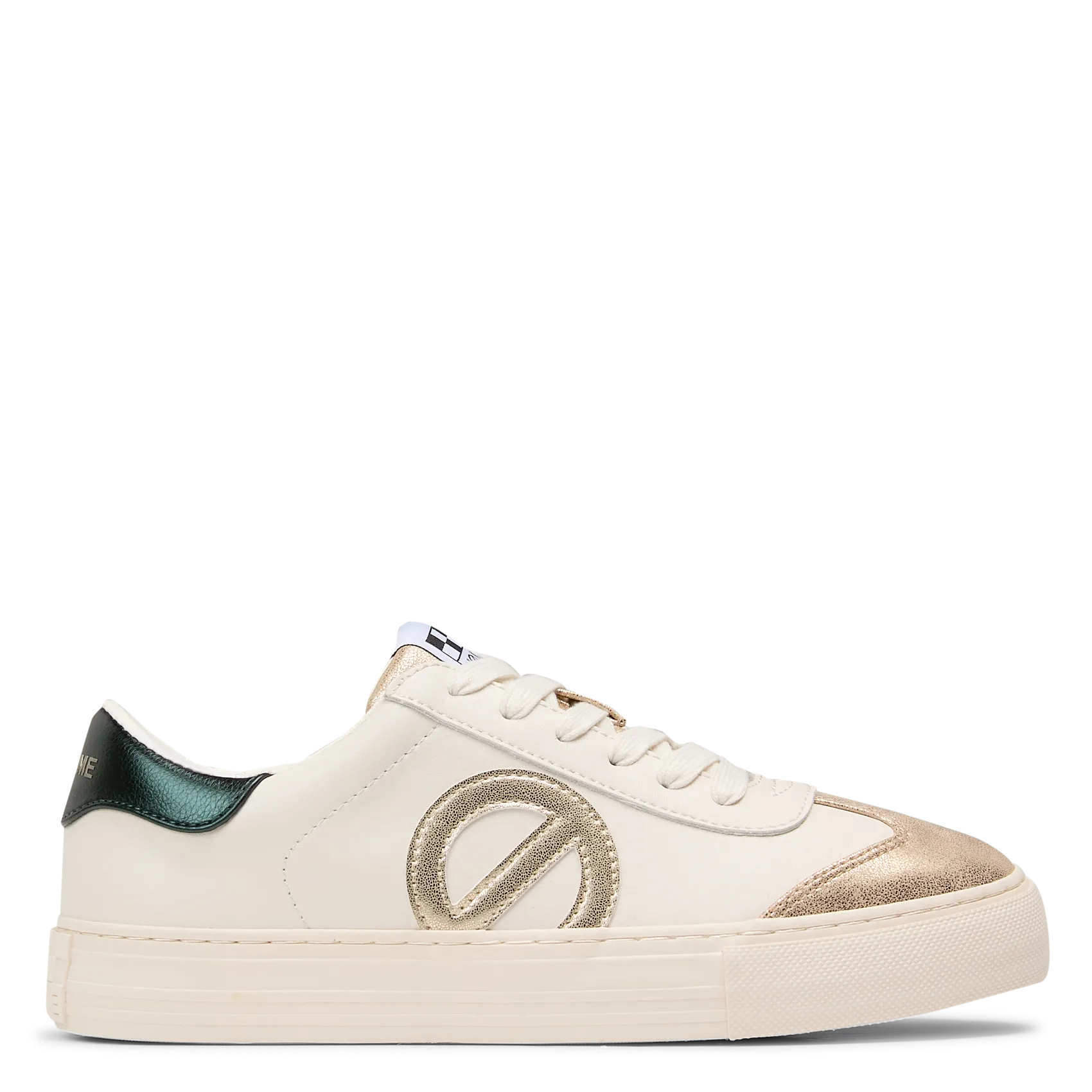 Baskets basses en cuir mélangé Doré ARCADE