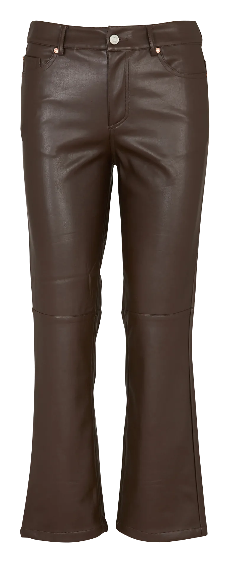 Pantalon droit effet cuir Marron THE LINDA