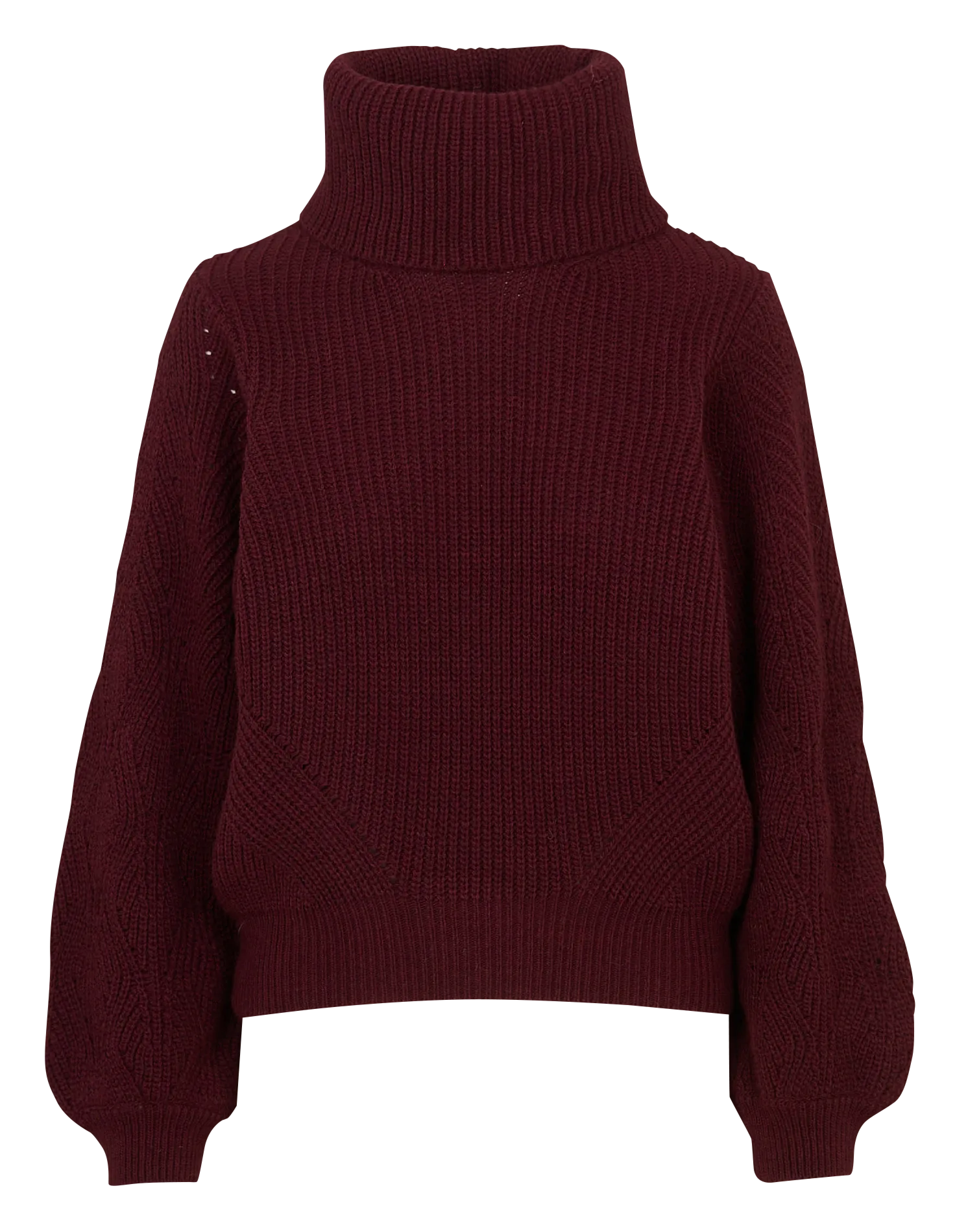 Col roulé droit en maille mélangée Marron