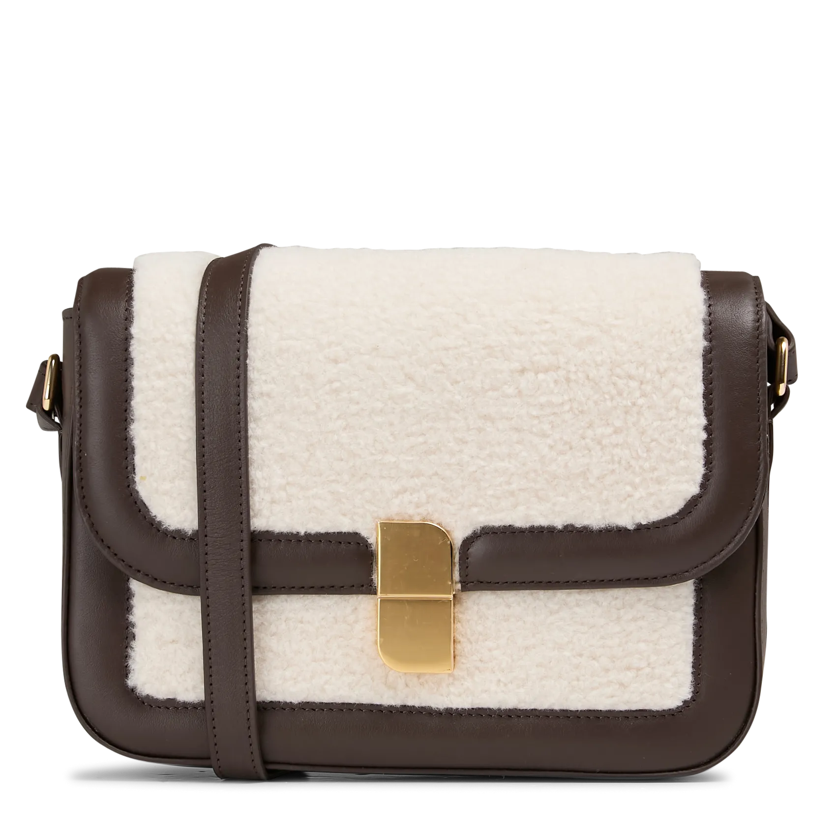 Sac bandoulière bi-matière Marron ALICE