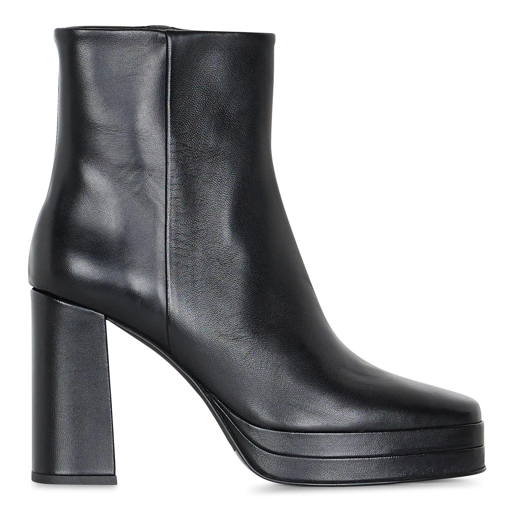 Bottines à talons en cuir Noir ADELE