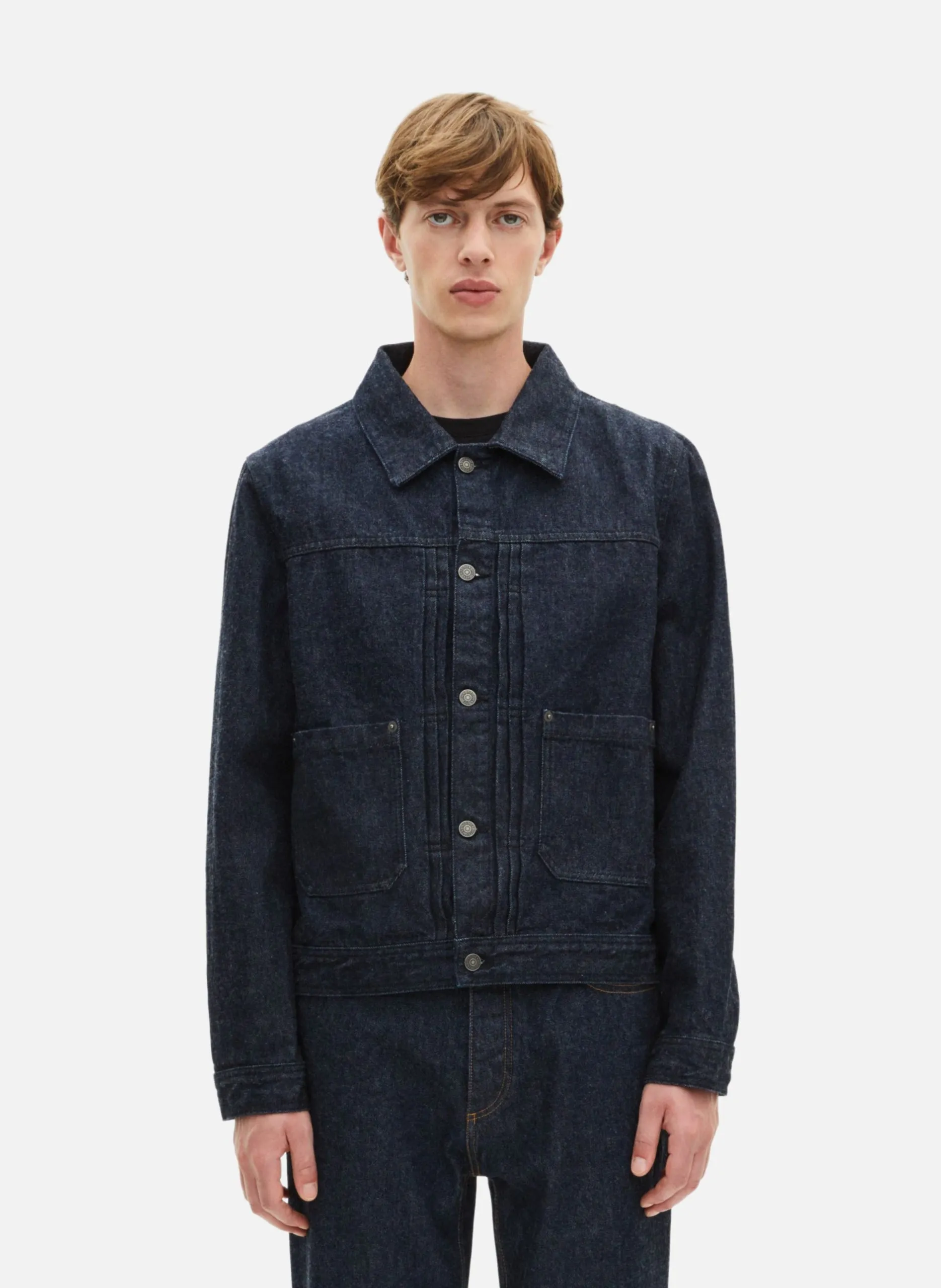 Blouson en denim foncé Bleu