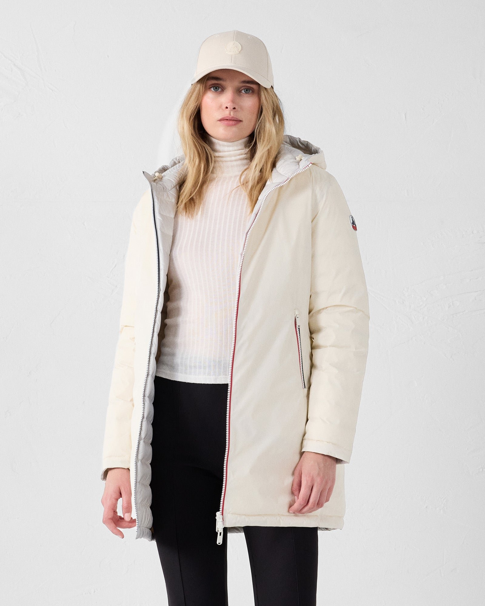 Veste longue réversible naturel/gris glace verone Blanc