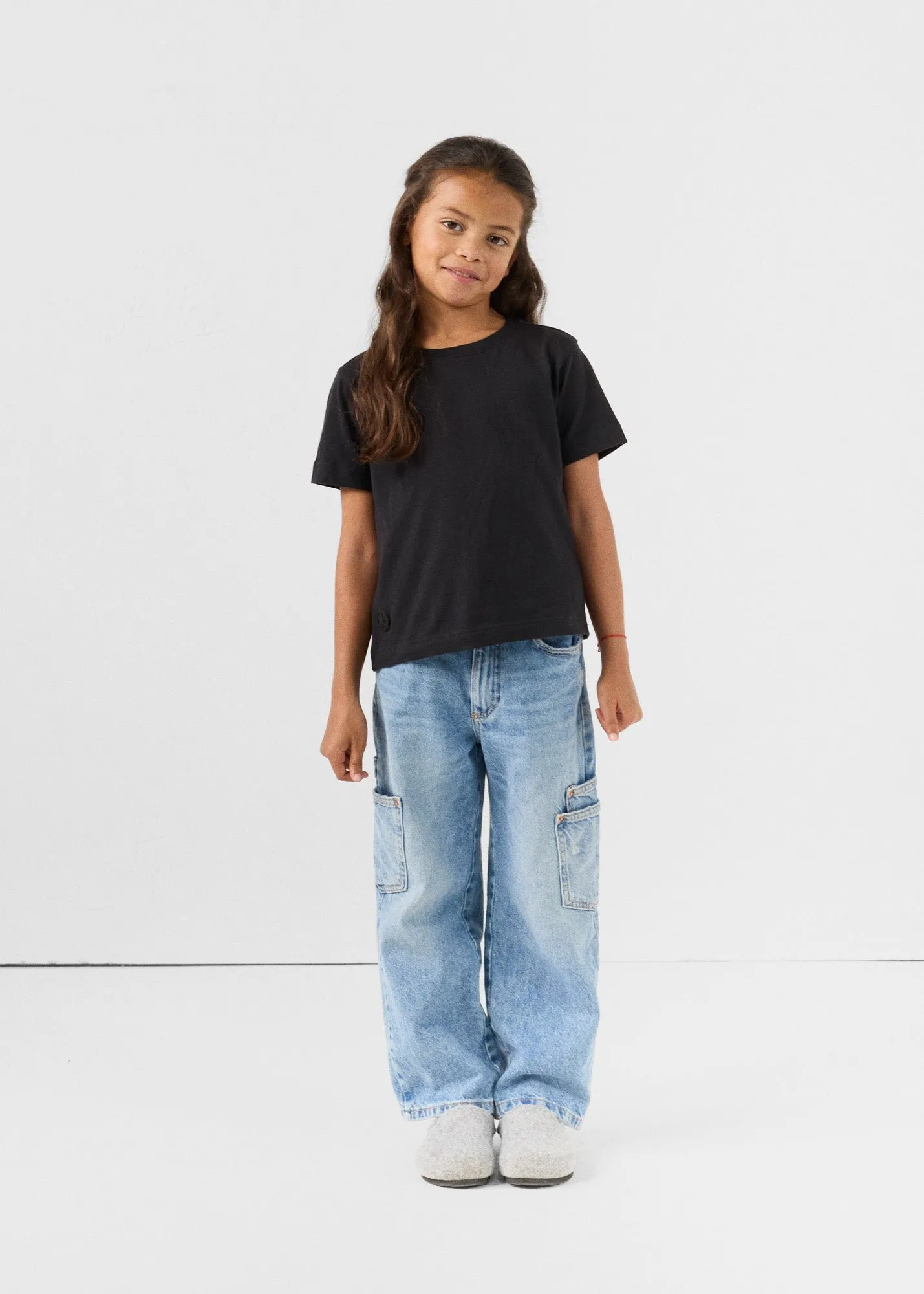 T-shirt enfant à col rond pio Noir