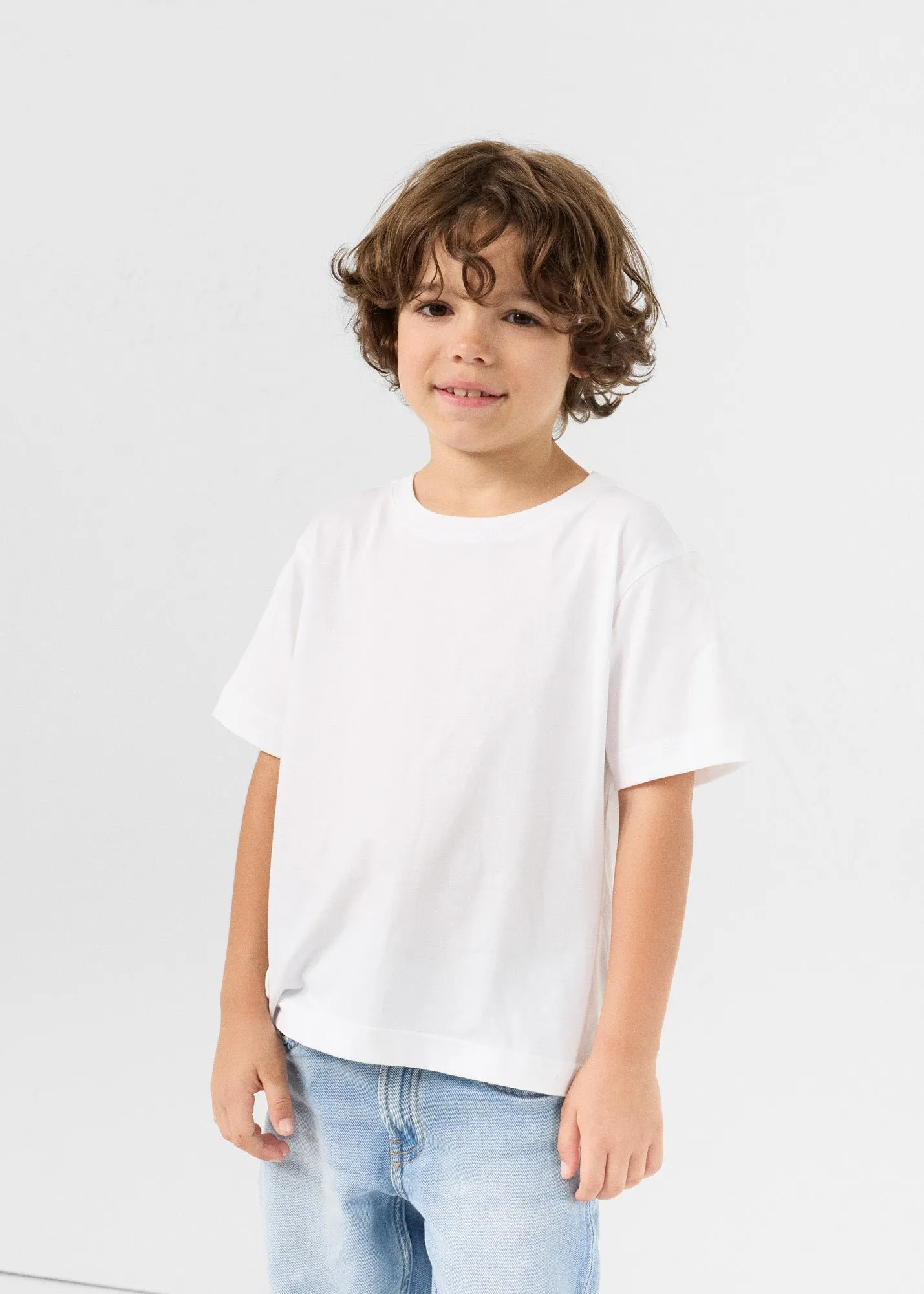 T-shirt enfant à col rond pio Blanc