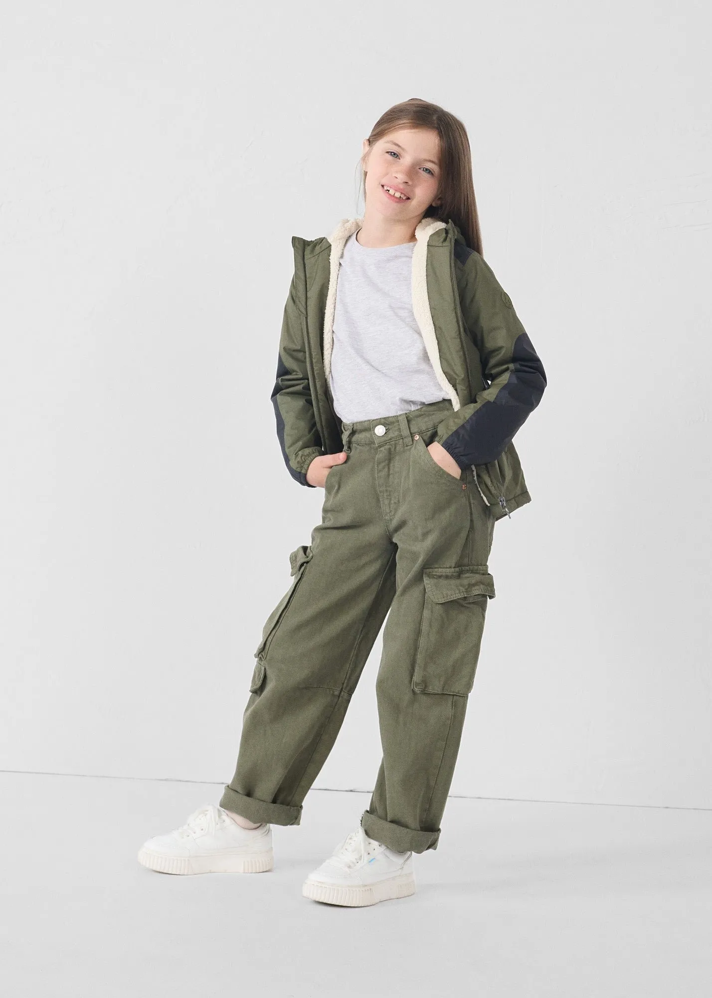 Imperméable enfant à capuche sherpa lag sherpa Vert