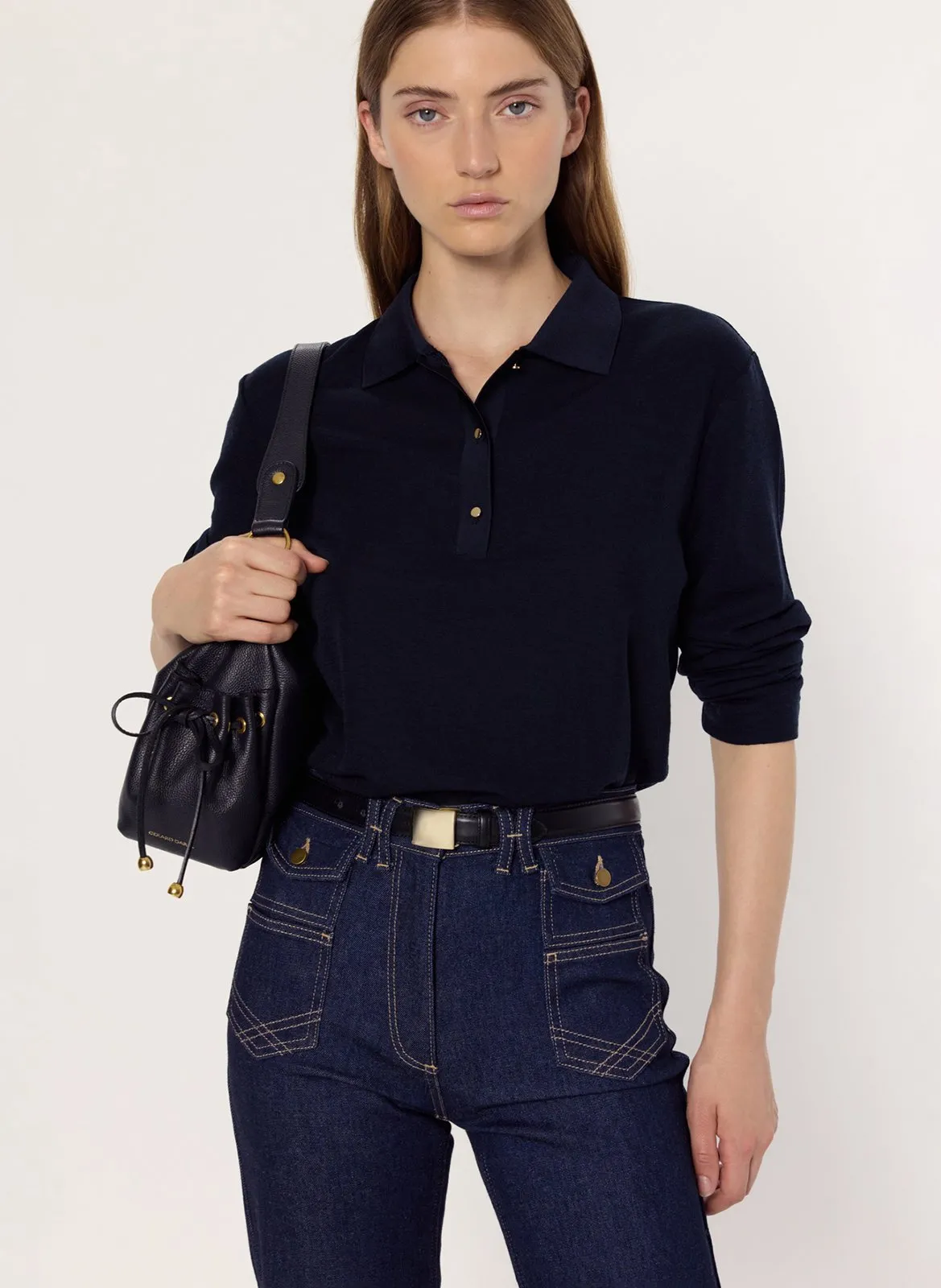 Polo en laine Bleu HILARY