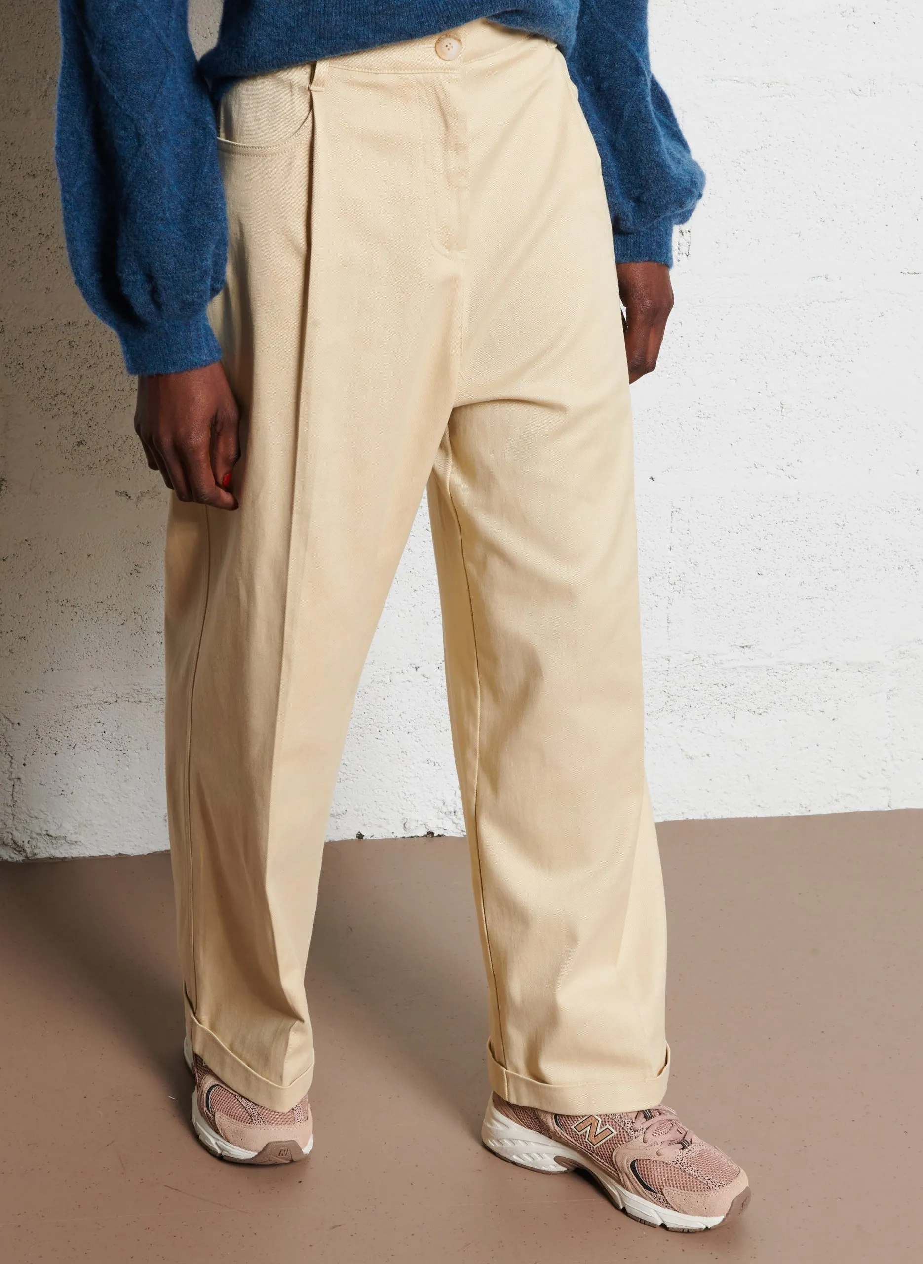 Pantalon large Beige LUTON