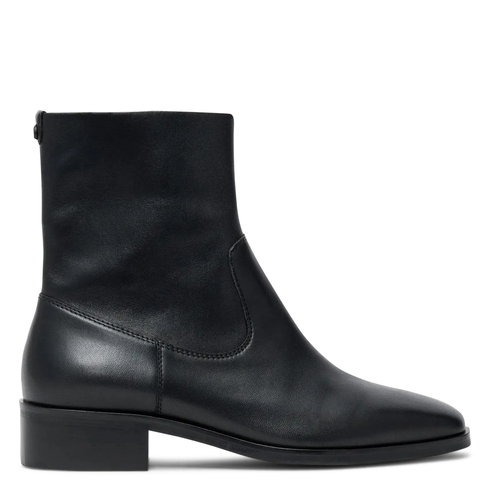 Bottines unies en cuir lisse Noir MISS