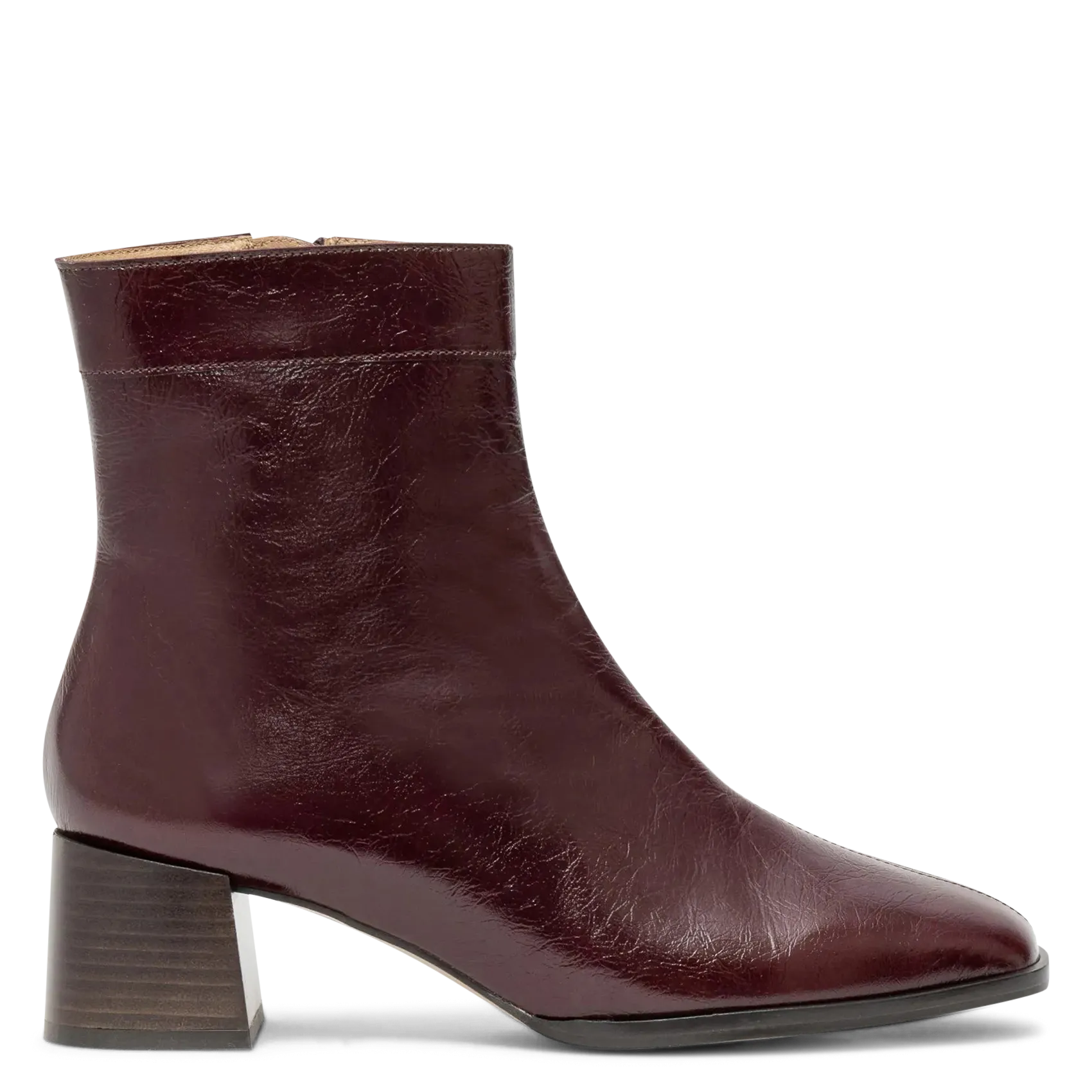 Bottines en cuir verni Marron TAMARA