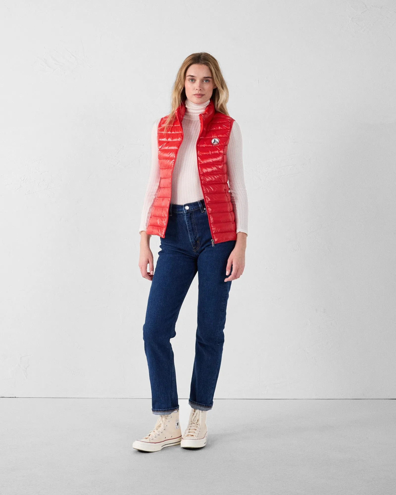 Doudoune légère sans manches brillante seda shiny Rouge