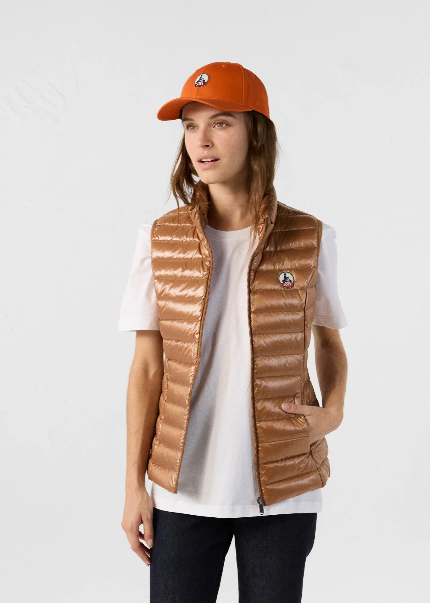 Doudoune légère sans manches brillante seda shiny Marron