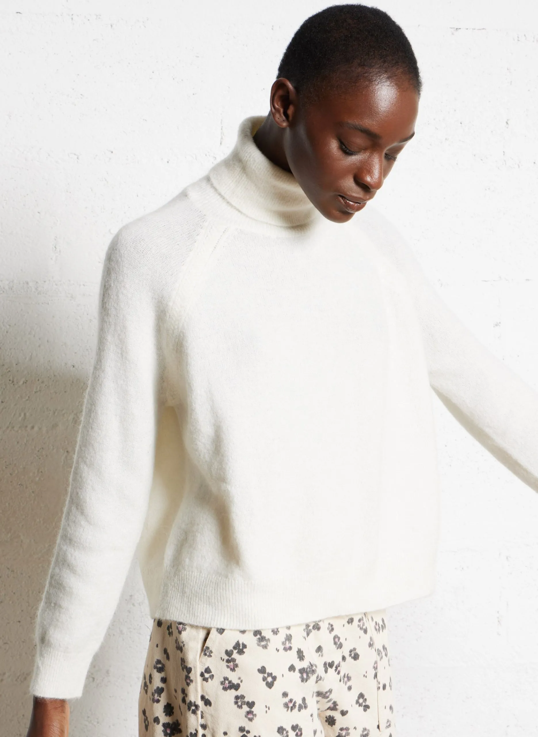 Pull col montant Beige BEATA