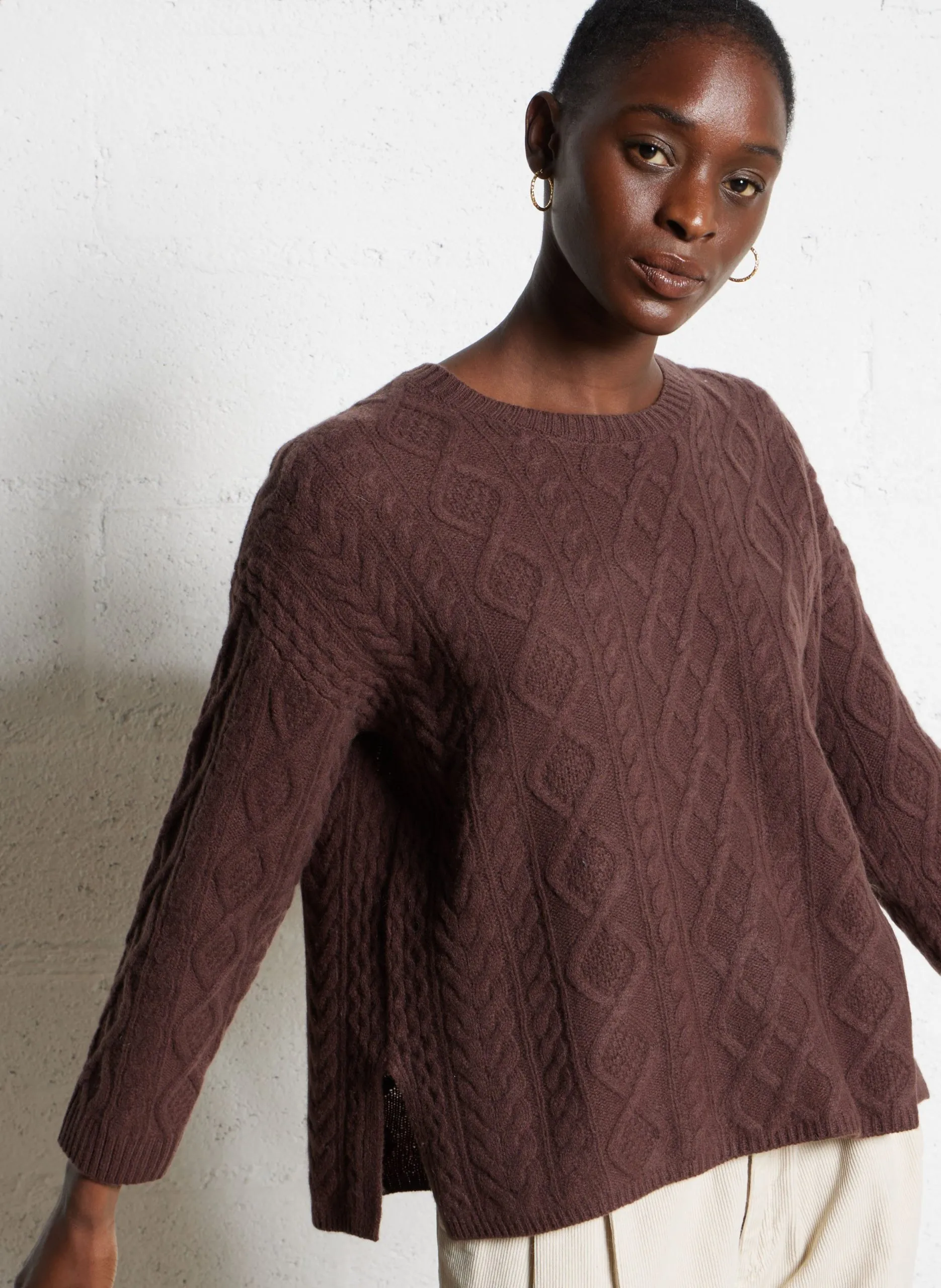 Pull oversize en laine Marron PAYS
