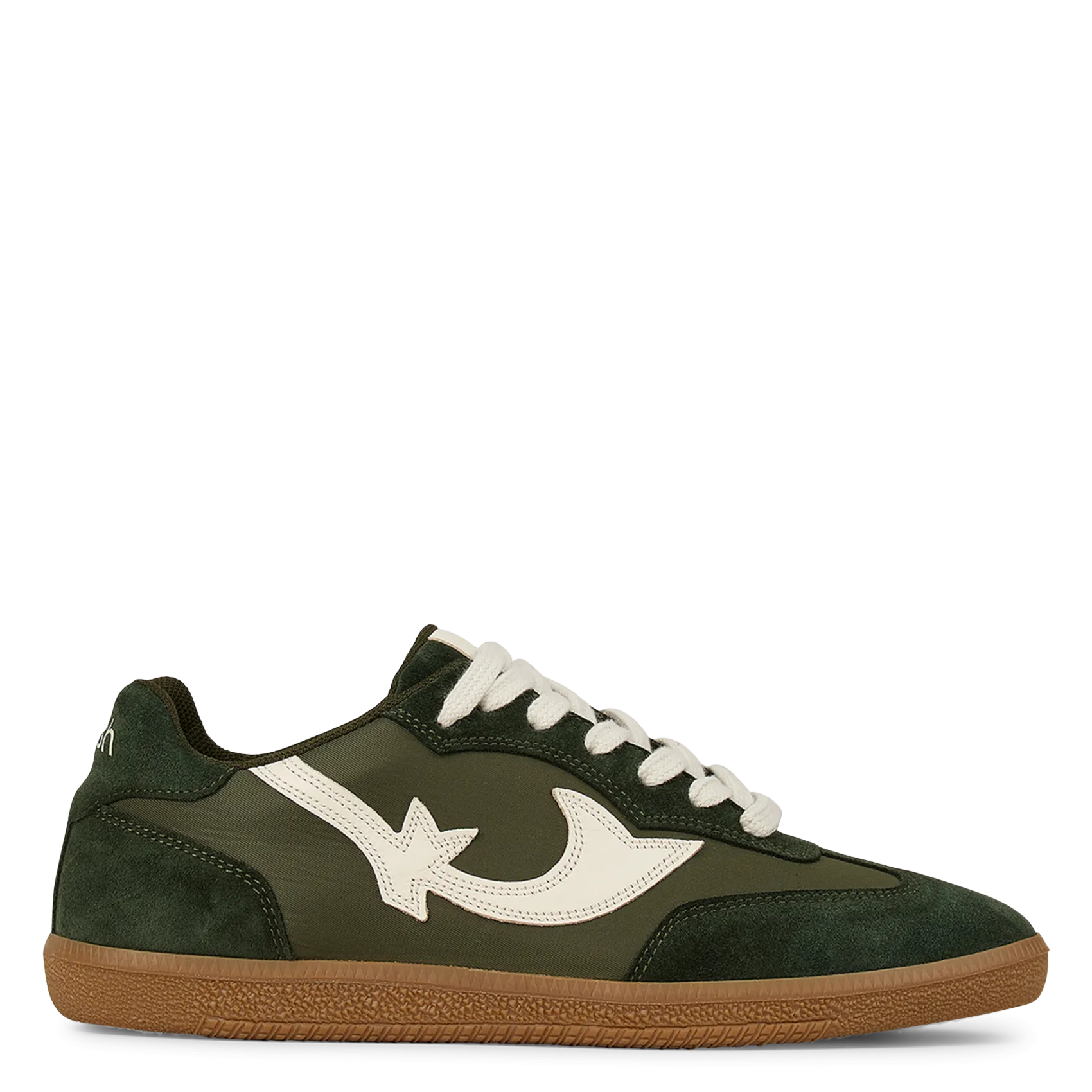 Baskets basses en cuir Vert CREW