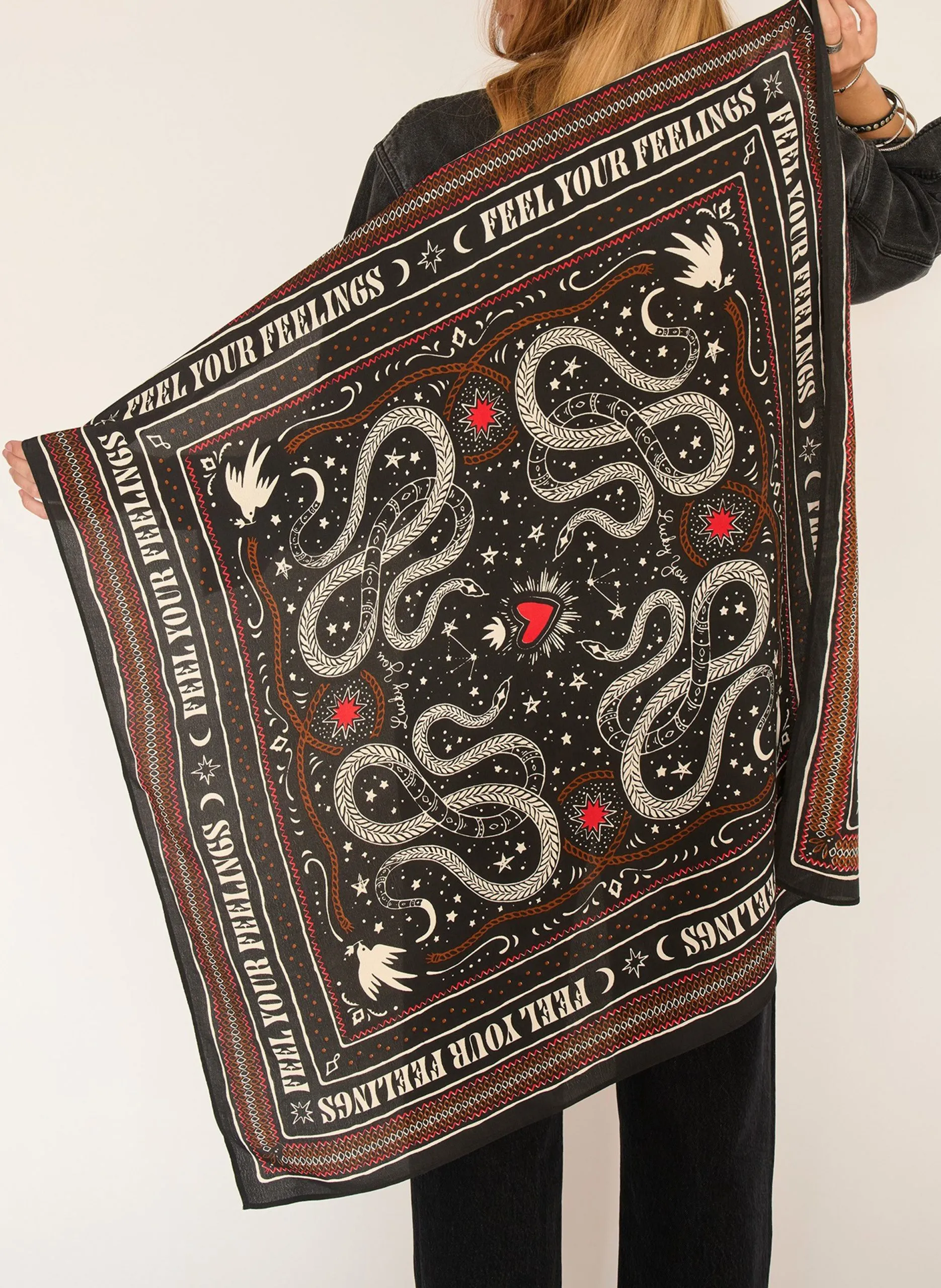 Echarpe imprimée Noir FABULOUS