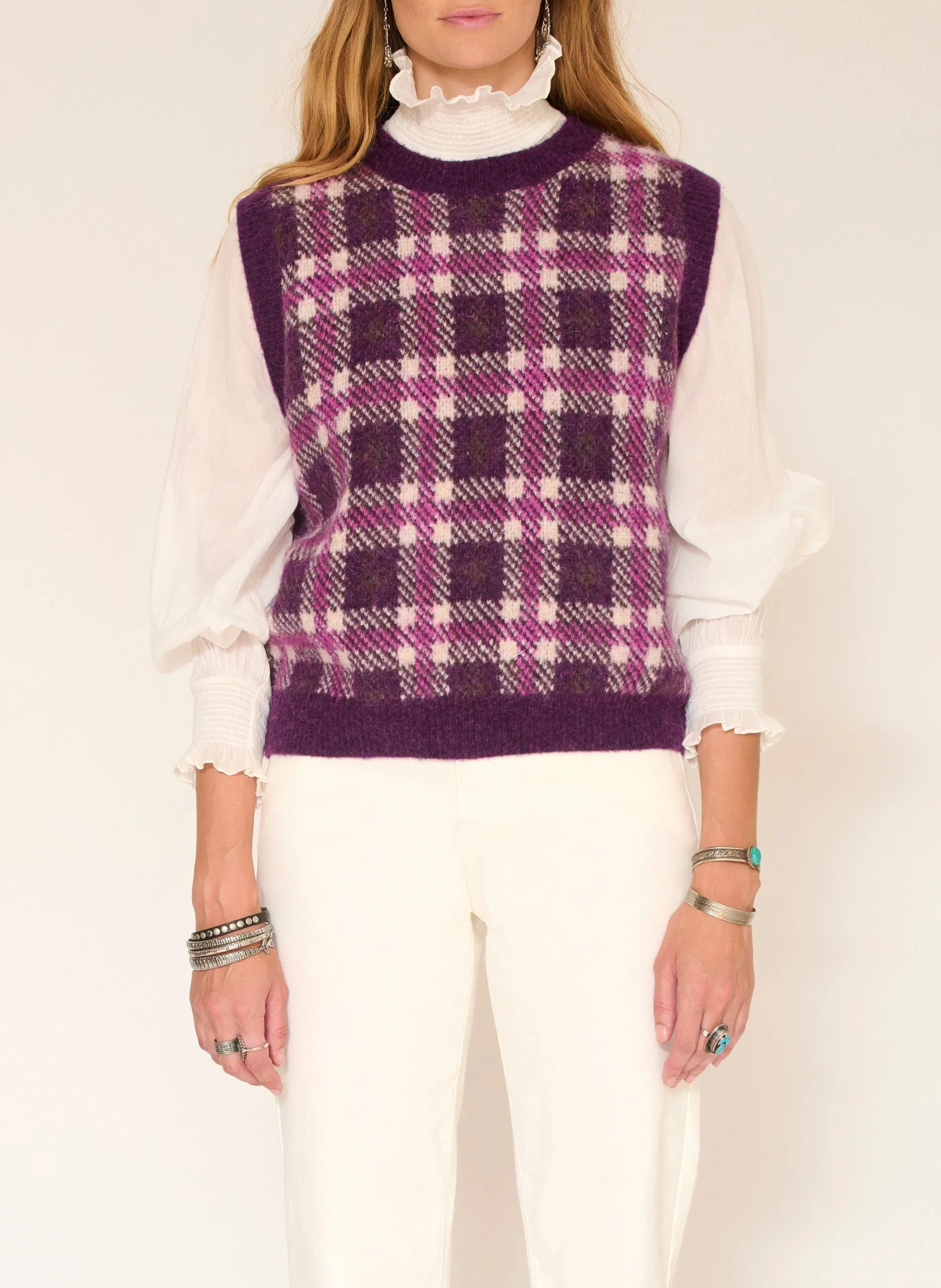 Pull oversize en laine mélangée Violet KAMICHI