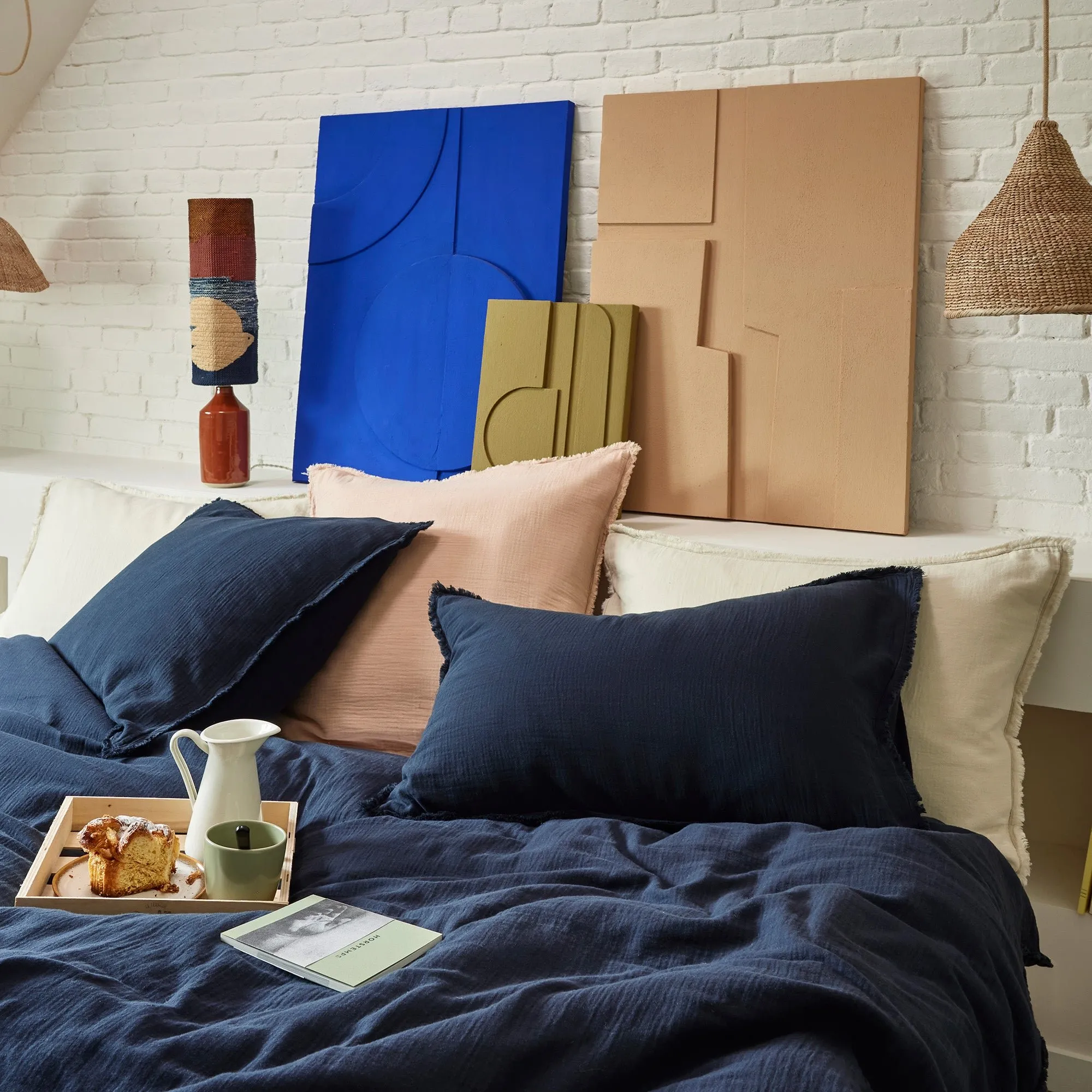 Lot de 2 taies d'oreiller Bleu LOU