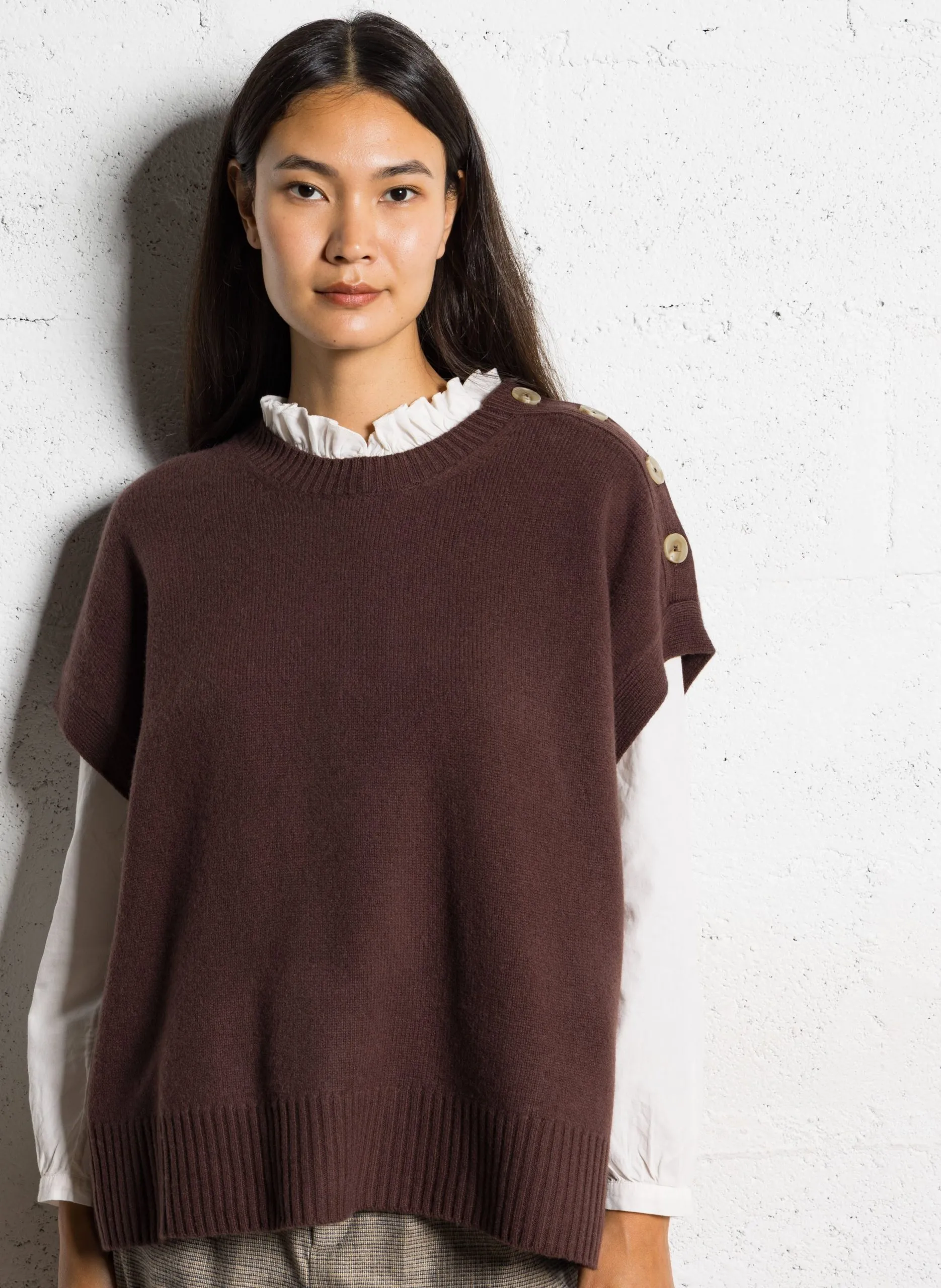 Pull oversize en laine Marron PAGE