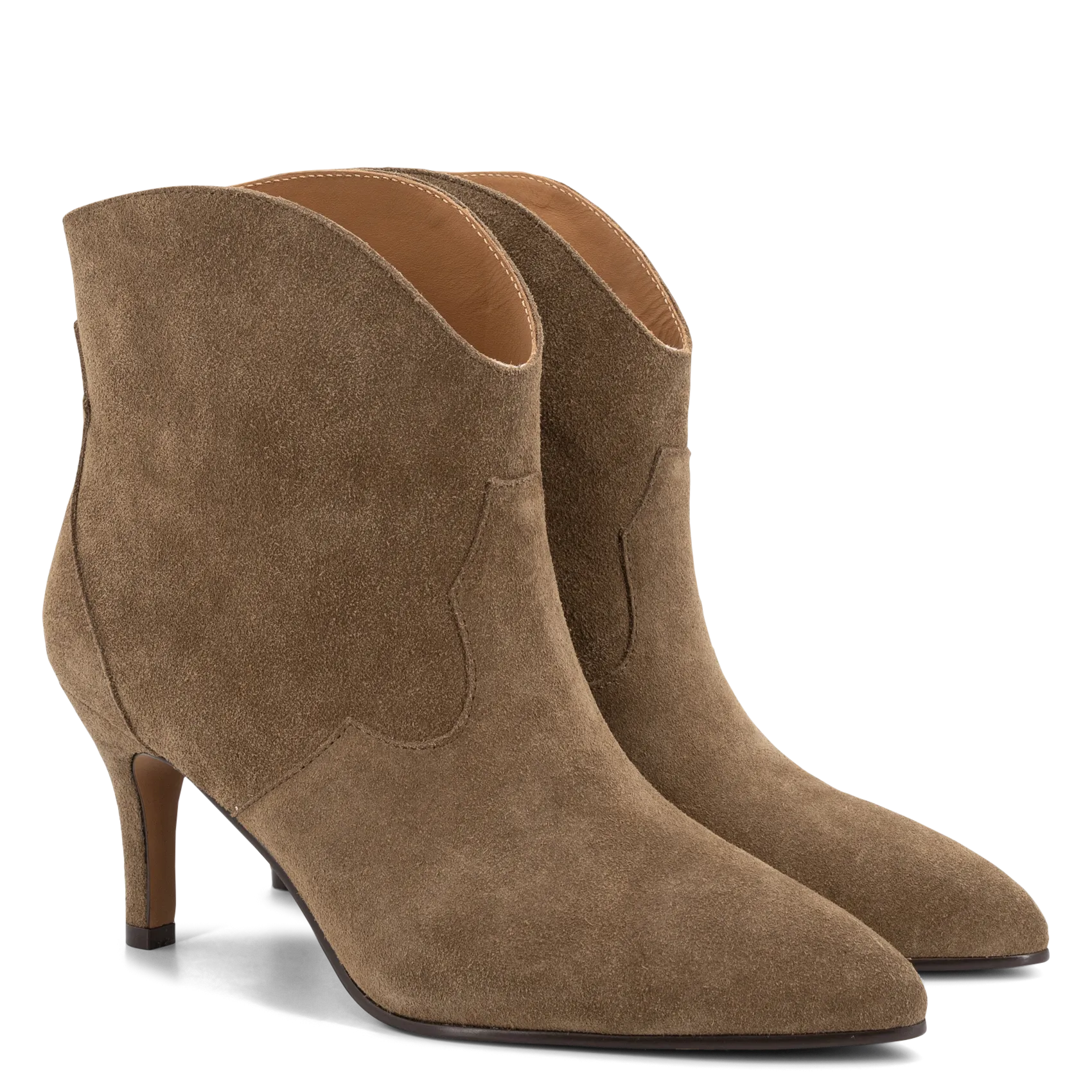 Bottines à talons en cuir Marron SELENE