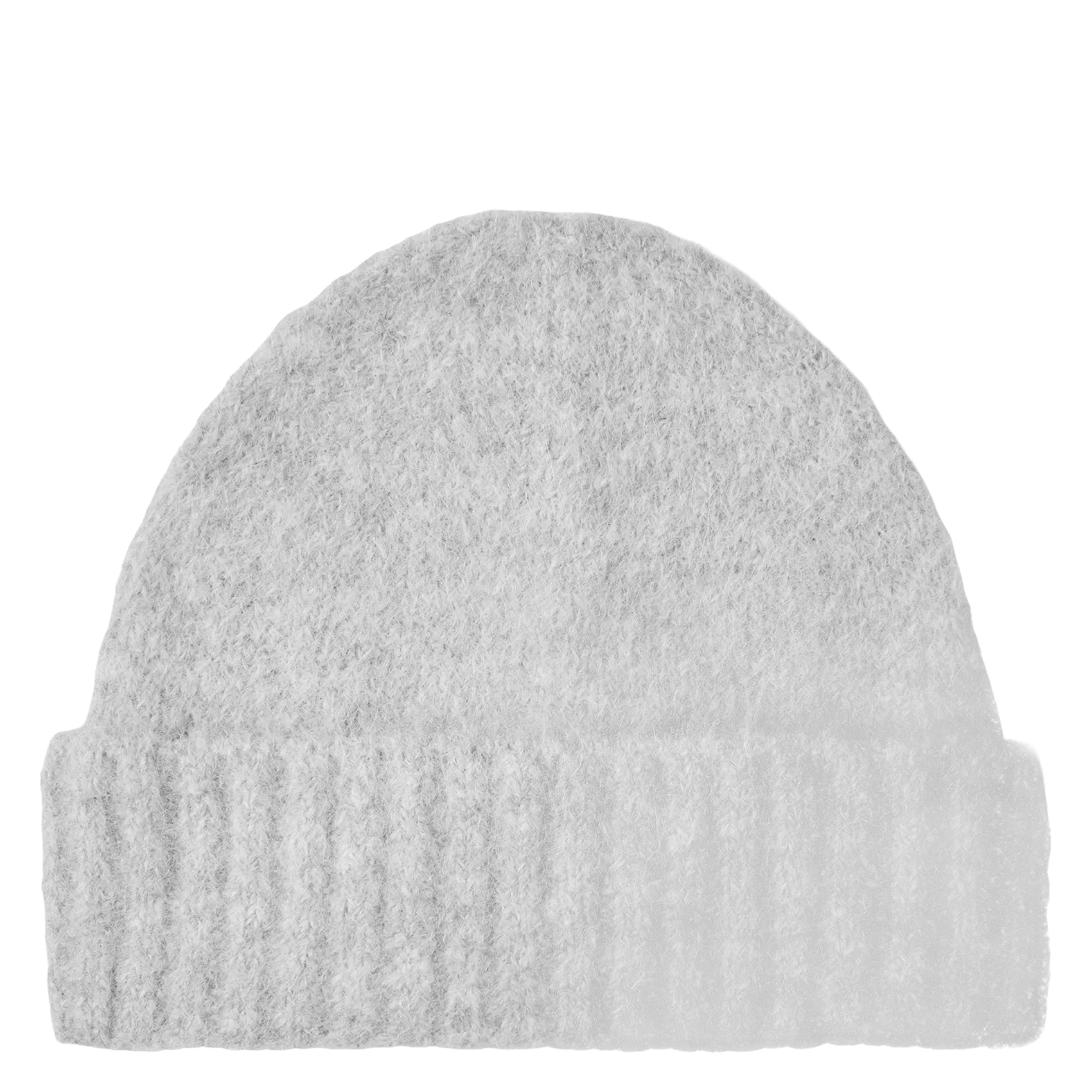 Bonnet à revers en alpaga mélangé Argent SAJEANNE