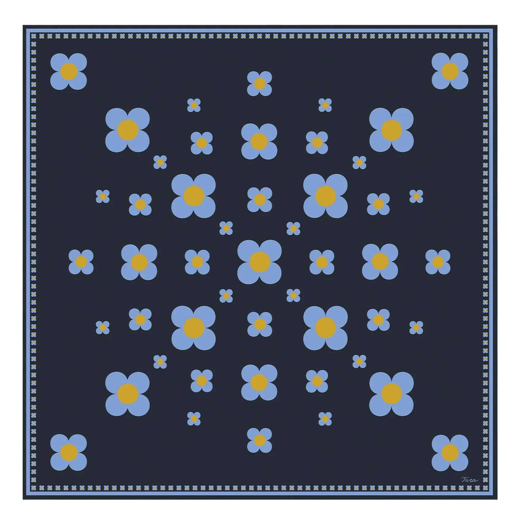 Foulard en soie Bleu EDME