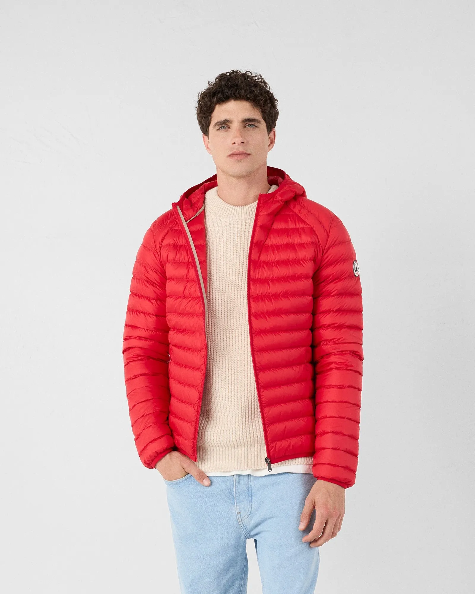 Doudoune légère à capuche nico Rouge