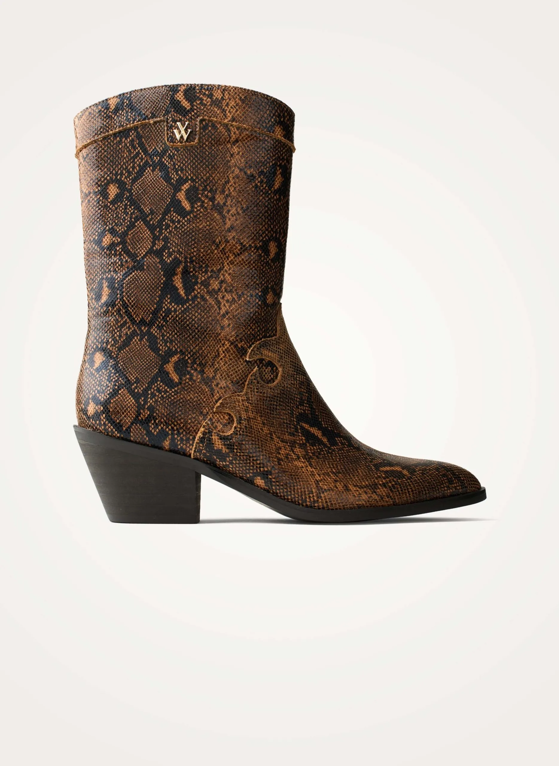 Bottines santiags montantes Beige MONIQUE