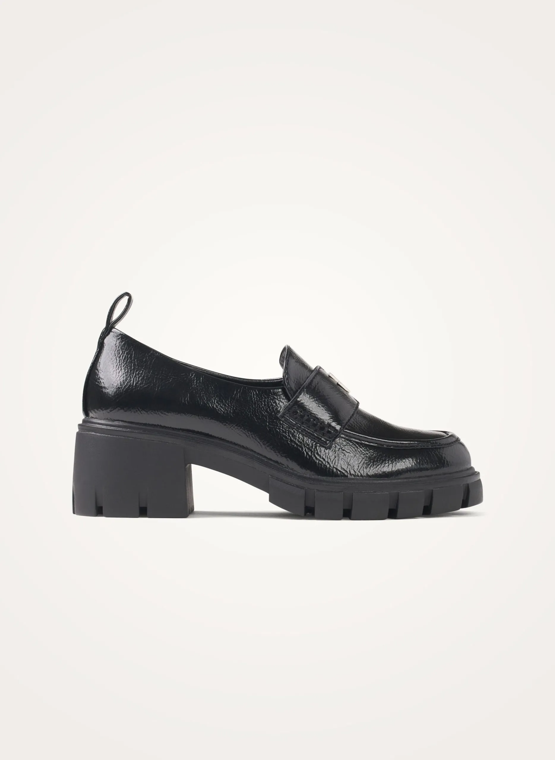 Mocassins à talon cranté Noir DOROTHÉE