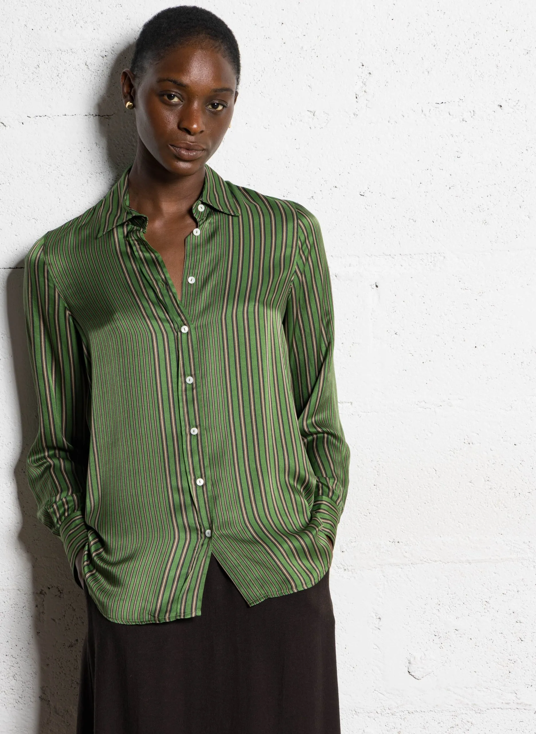 Chemise fluide à rayures Bleu CEZA