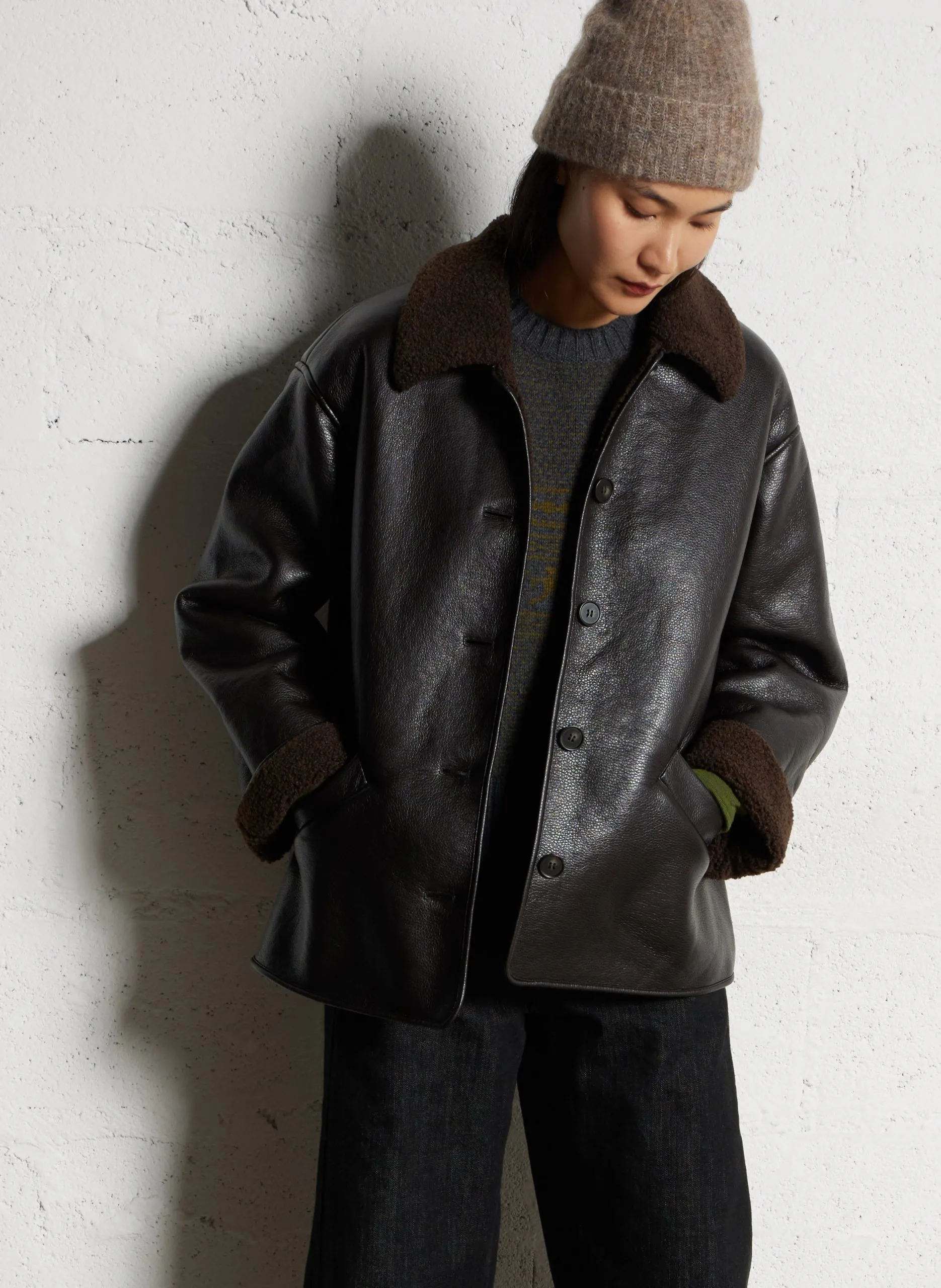 Manteau col classique Marron YULIA