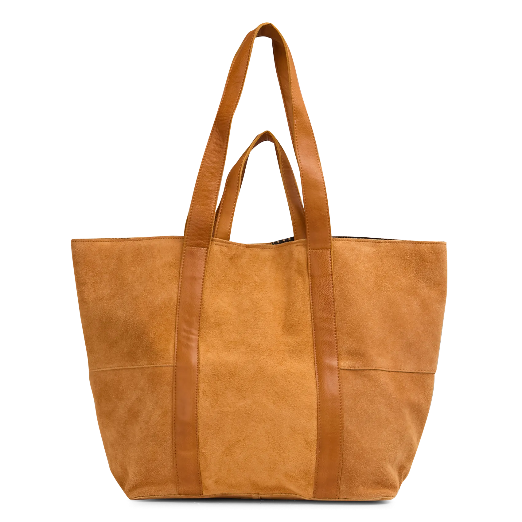 Cabas en cuir velours Marron JASMIN