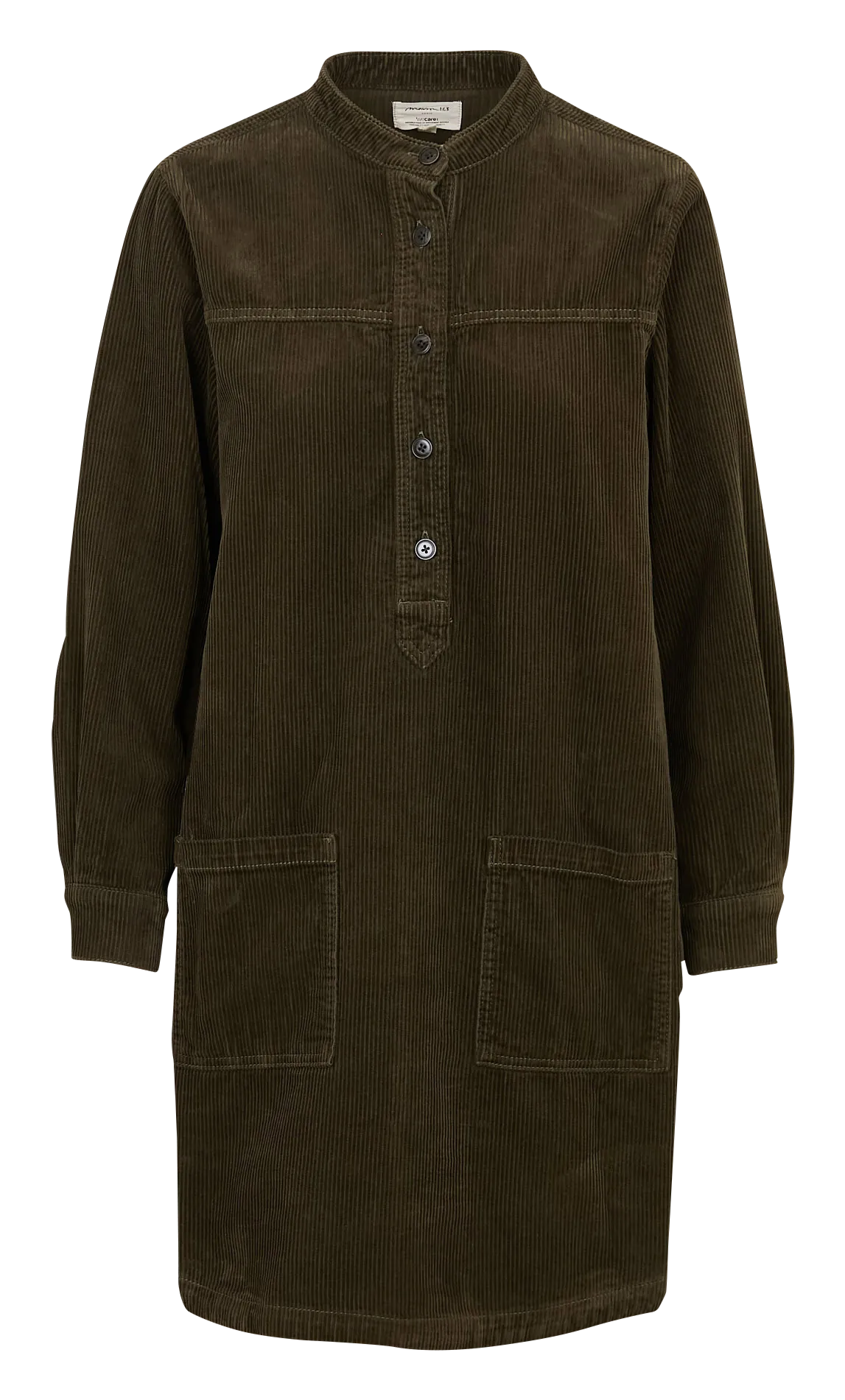 Robe droite courte en coton Kaki RITA