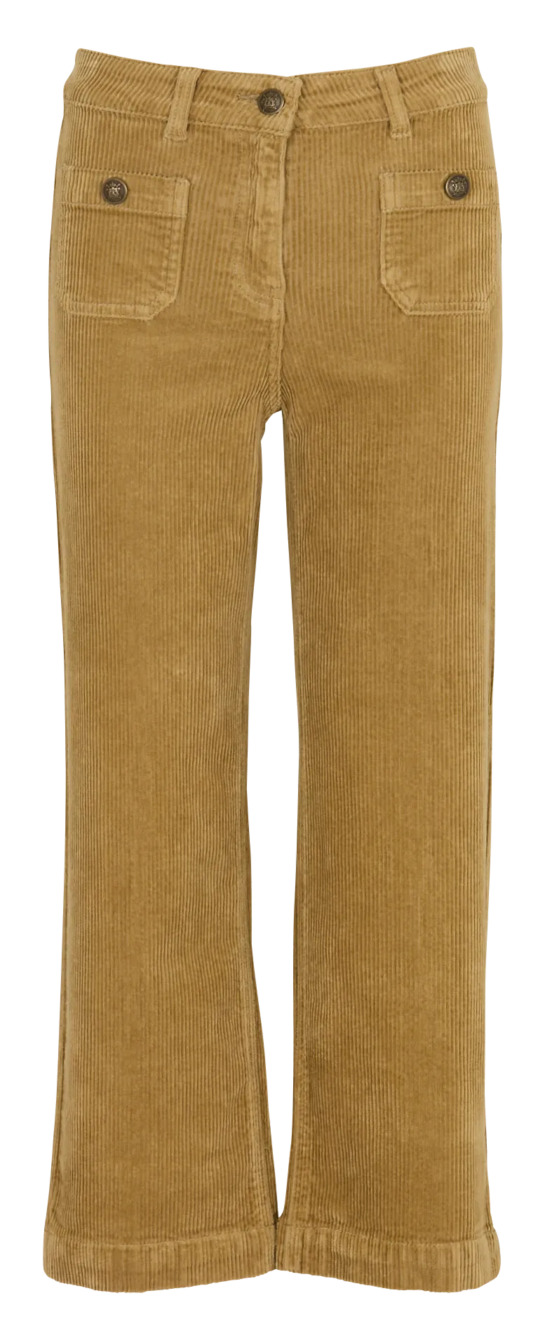 Pantalon droit en velours côtelé Vert MAE