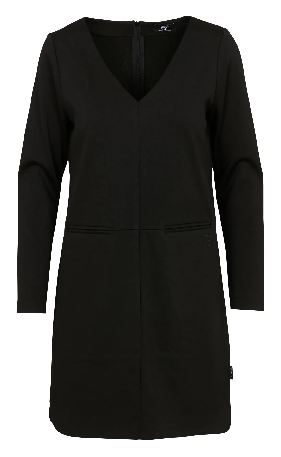 Robe courte col v Noir LOUCIA