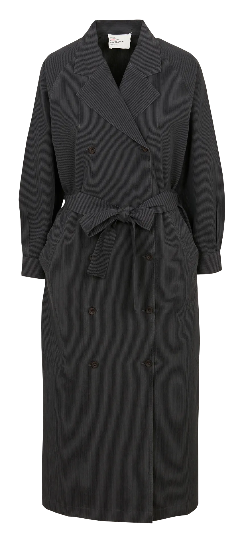 Robe droite longue en coton organique Noir REDA