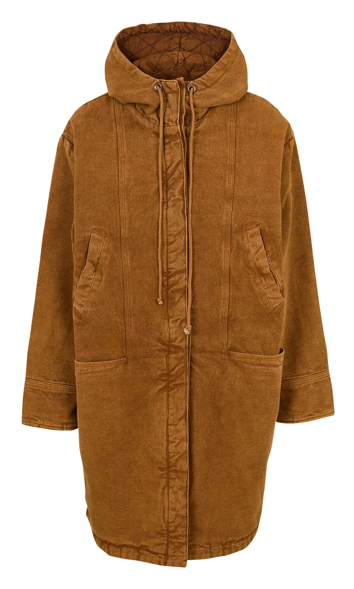 Manteau à capuche en denim Marron VELMA