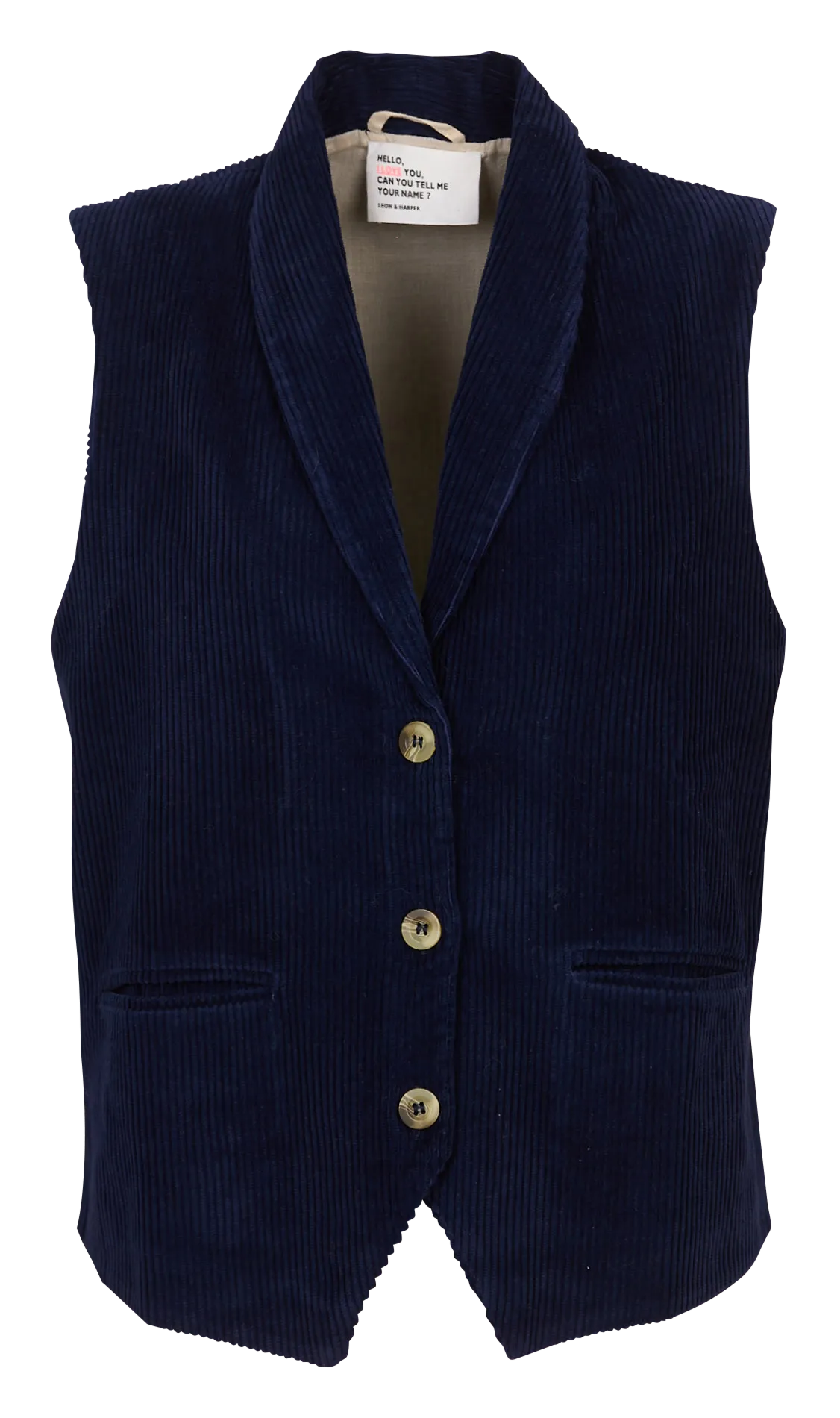 Veste sans manches en coton bio Bleu VUELA