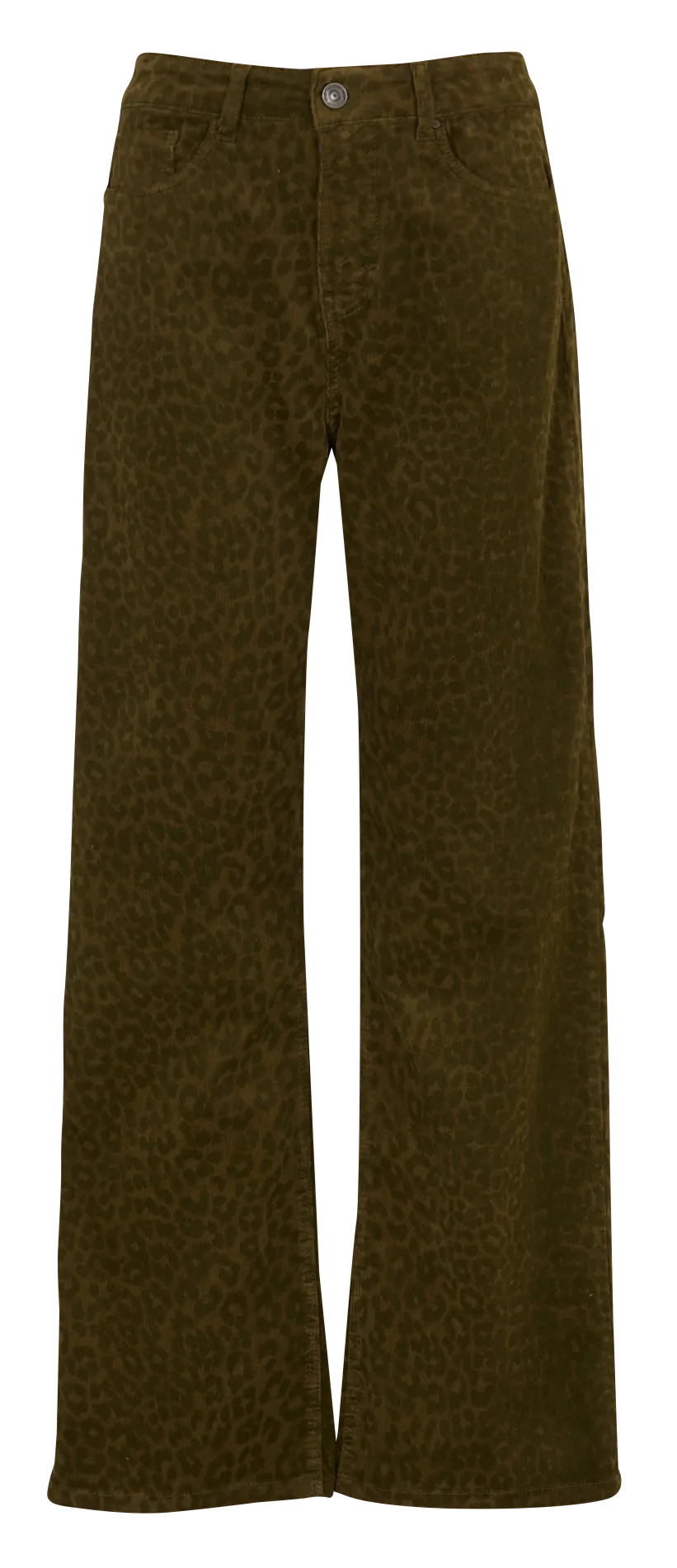 Pantalon large en coton mélangé Vert PALMANY