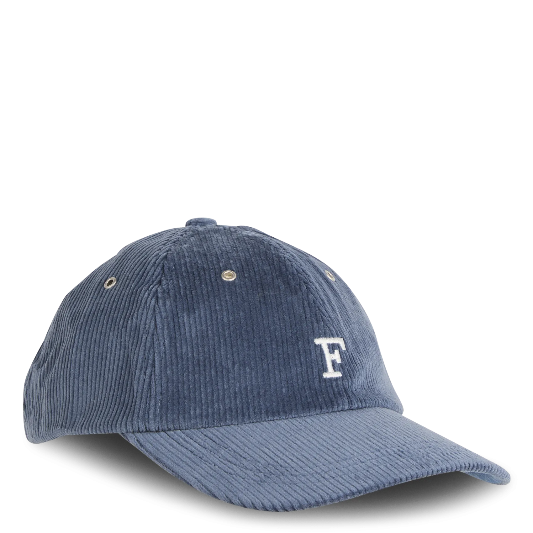 Casquette brodée en velours côtelé Bleu