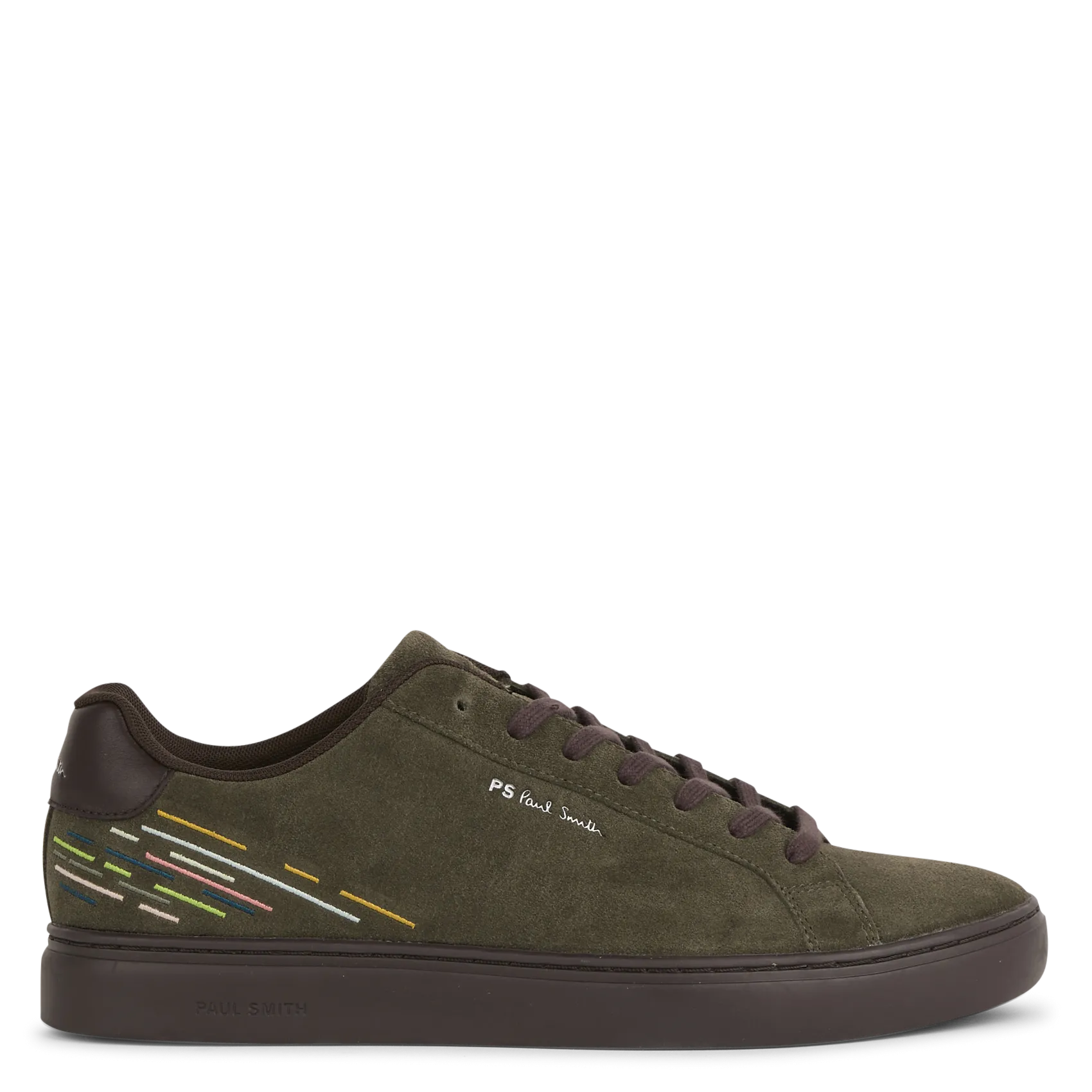 Baskets basses en cuir Kaki