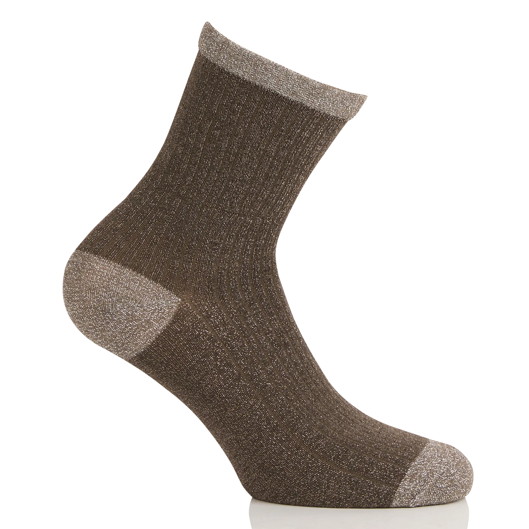 Chaussettes en fibres métallisées Marron SEBBY